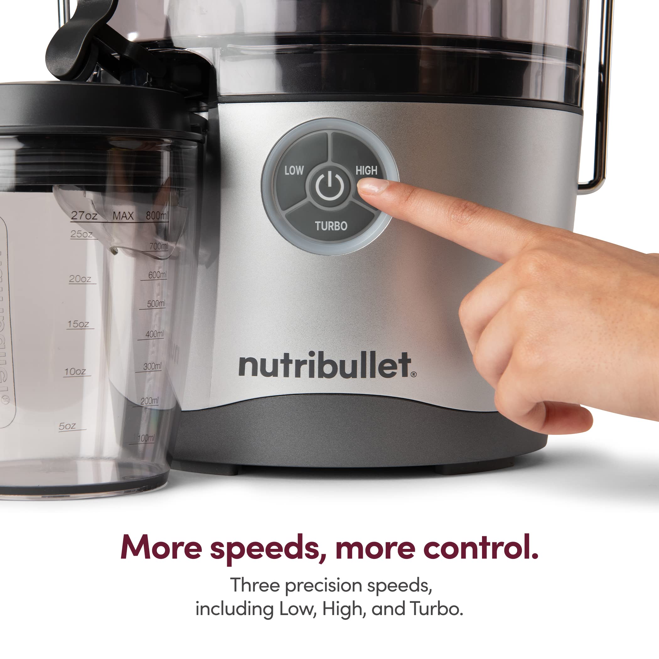 Nutribullet Juicer Pro Centrifugal Juicer Machine For Fruit, Vegetables, And Food Prep, 27 Ounces/1.5 Liters, 1000 Watts, Silver