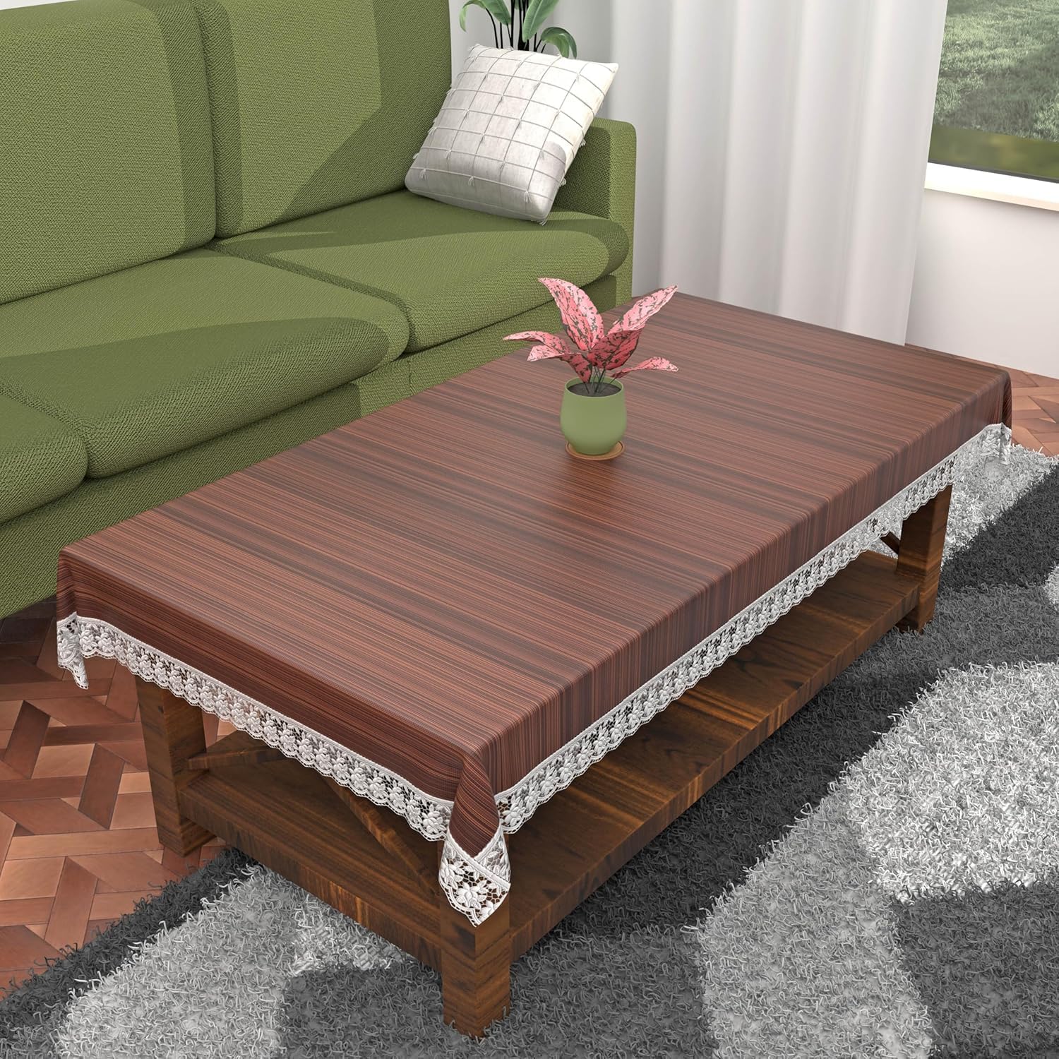 TRENDYRABBIT 40x60 Inches, Waterproof Rectangular 4 Seater Dining Table Cover for Living Room | Anti Slip Teapoy/Computer & Offi