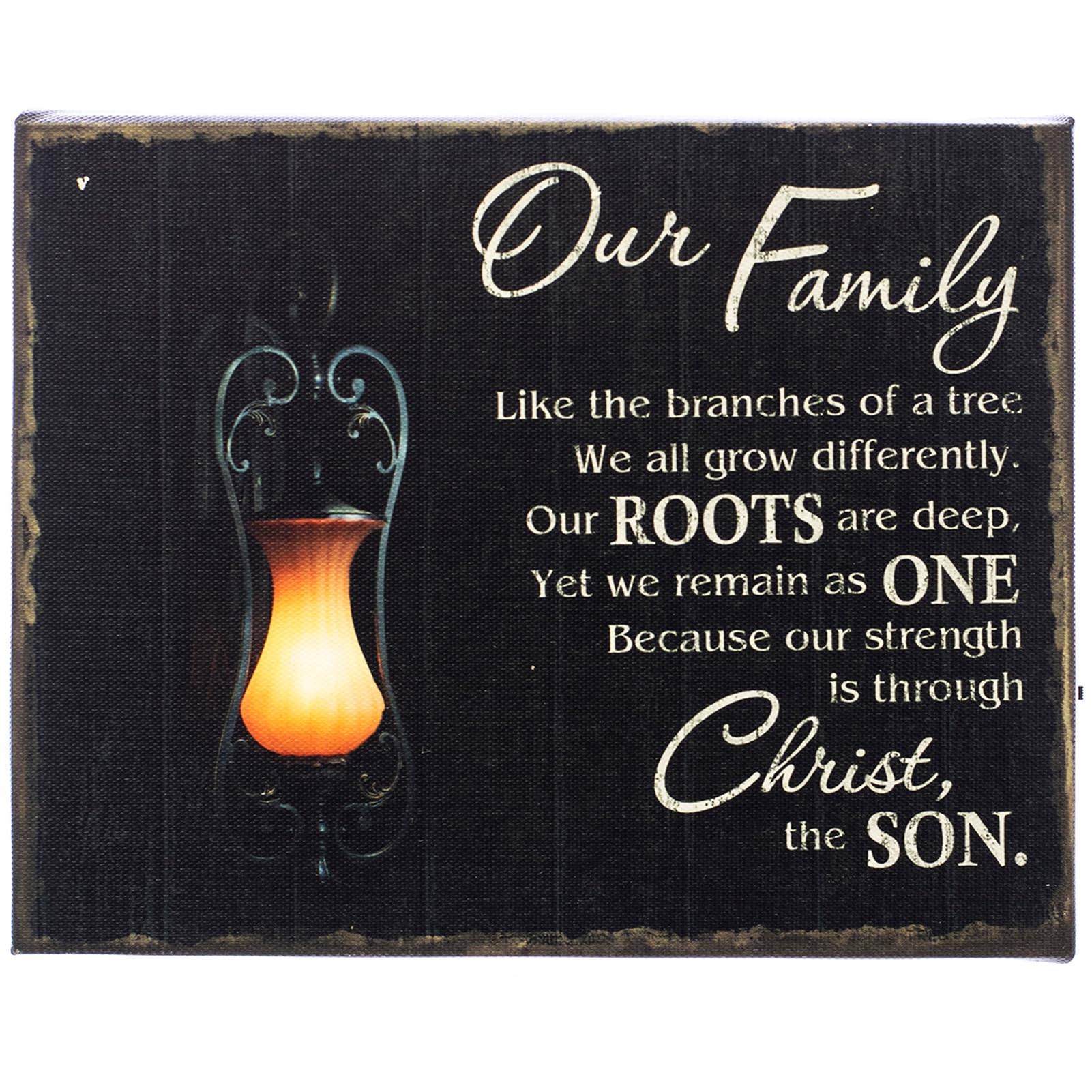Demagnnie Led Lighted Canvas Christmas Pictures With Timer, Light Up Picture With Mdf Wood Frame, Our Family Painting Canvas Art