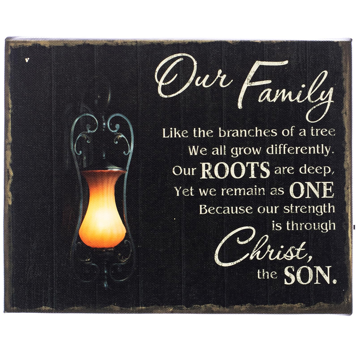 Demagnnie Led Lighted Canvas Christmas Pictures With Timer, Light Up Picture With Mdf Wood Frame, Our Family Painting Canvas Art