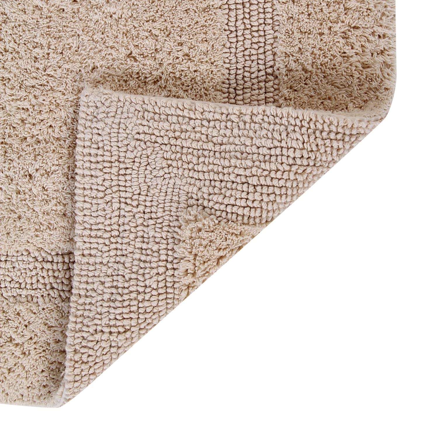Better Trends 100% Cotton Lux Collection Bath Mats, Sand Contour Bath Mat - Tufted, Reversible & Absorbent & Machine Washable Ba