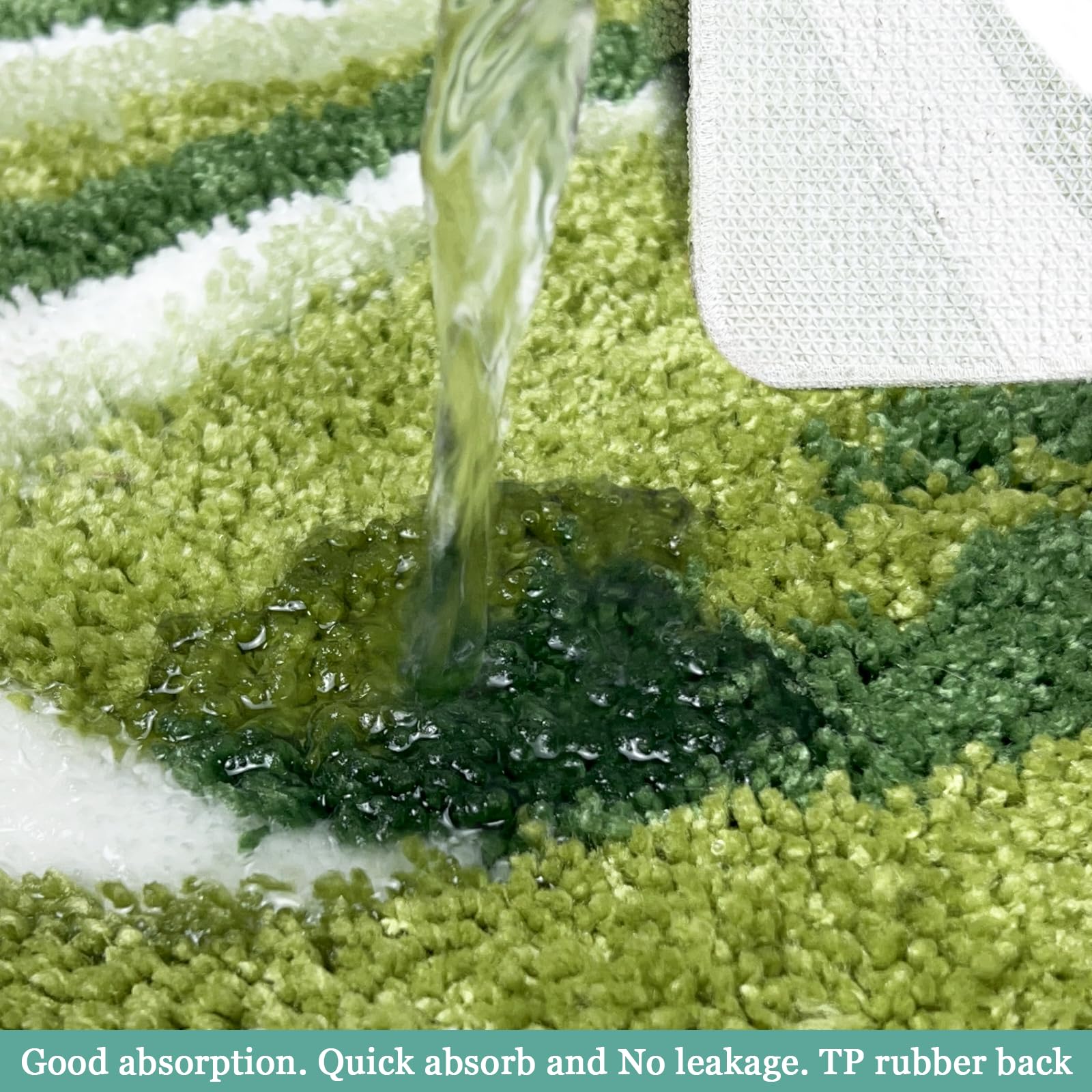 Homantic Bathroom Rugs Sets 2 Piece, Green Natural Scenery Bath Mat Set, Absorbent Bath Mats For Bathroom Floor Set Of 2, Green