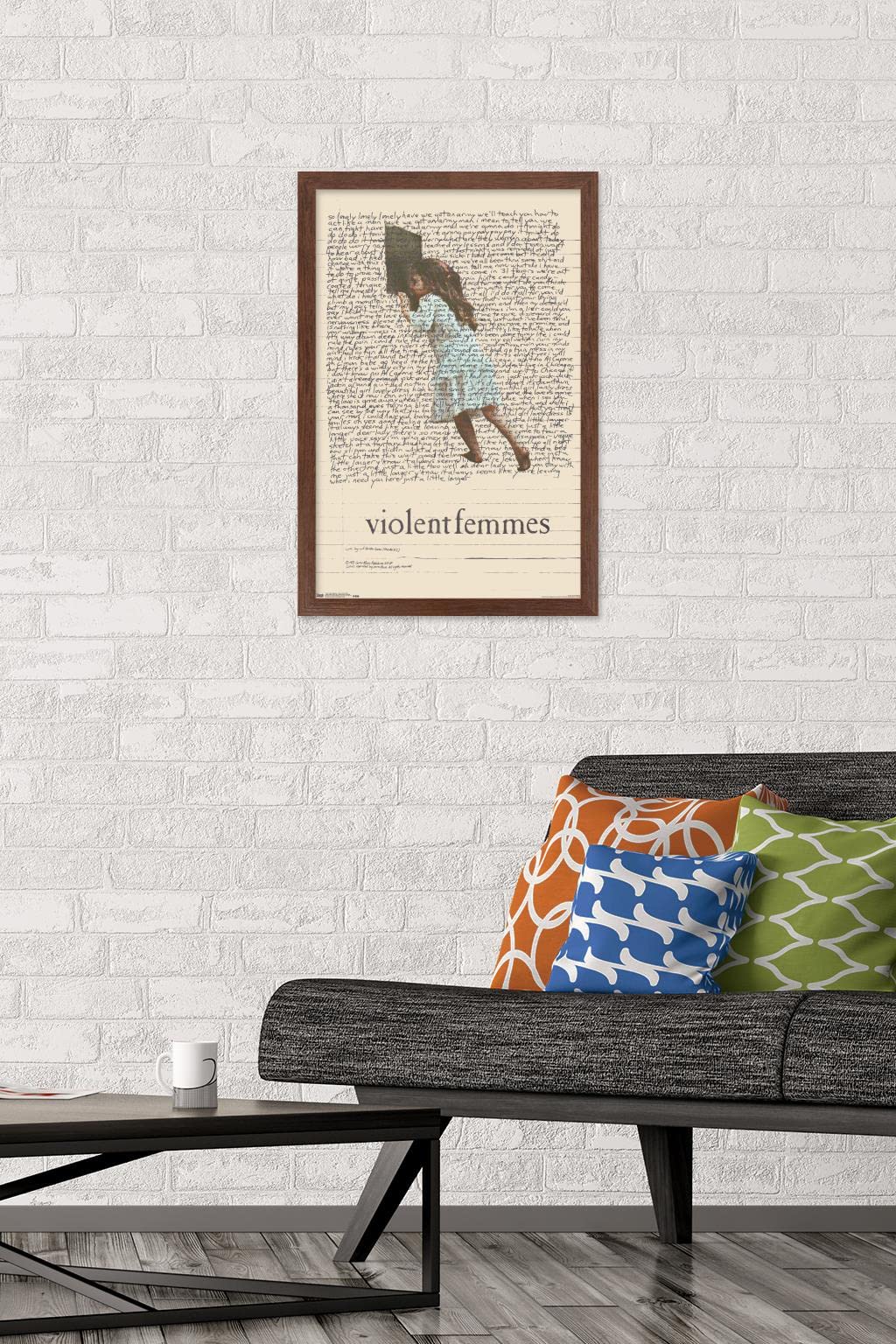Trends International Violent Femmes - Lyric Girl Tea Towel Wall Poster, 14.725'' X 22.375'', Mahogany Framed Version