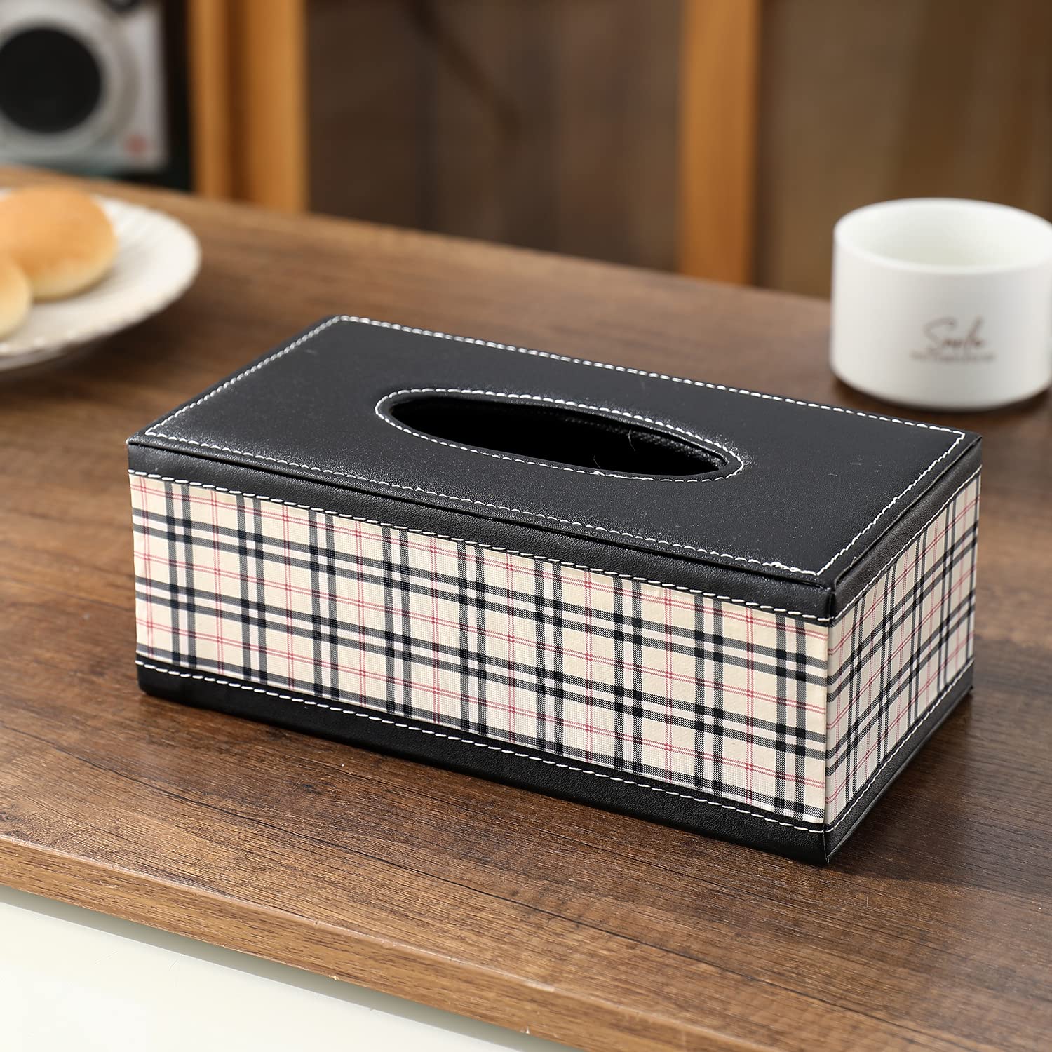 HOKIPO Faux Leather Tissue Paper Holder, Beige (AR4082D2)