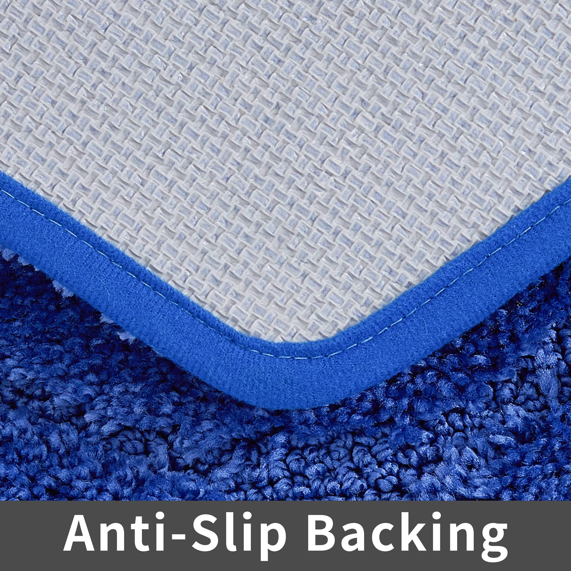 COSY HOMEER Extra Thick Bath Rugs for Bathroom - Anti-Slip Bath Linen Sets Mats Soft Plush 100% Strong Polyester Mat Living Room Bedroom Floor Water Absorbent(Blue 17x27 - Inches)