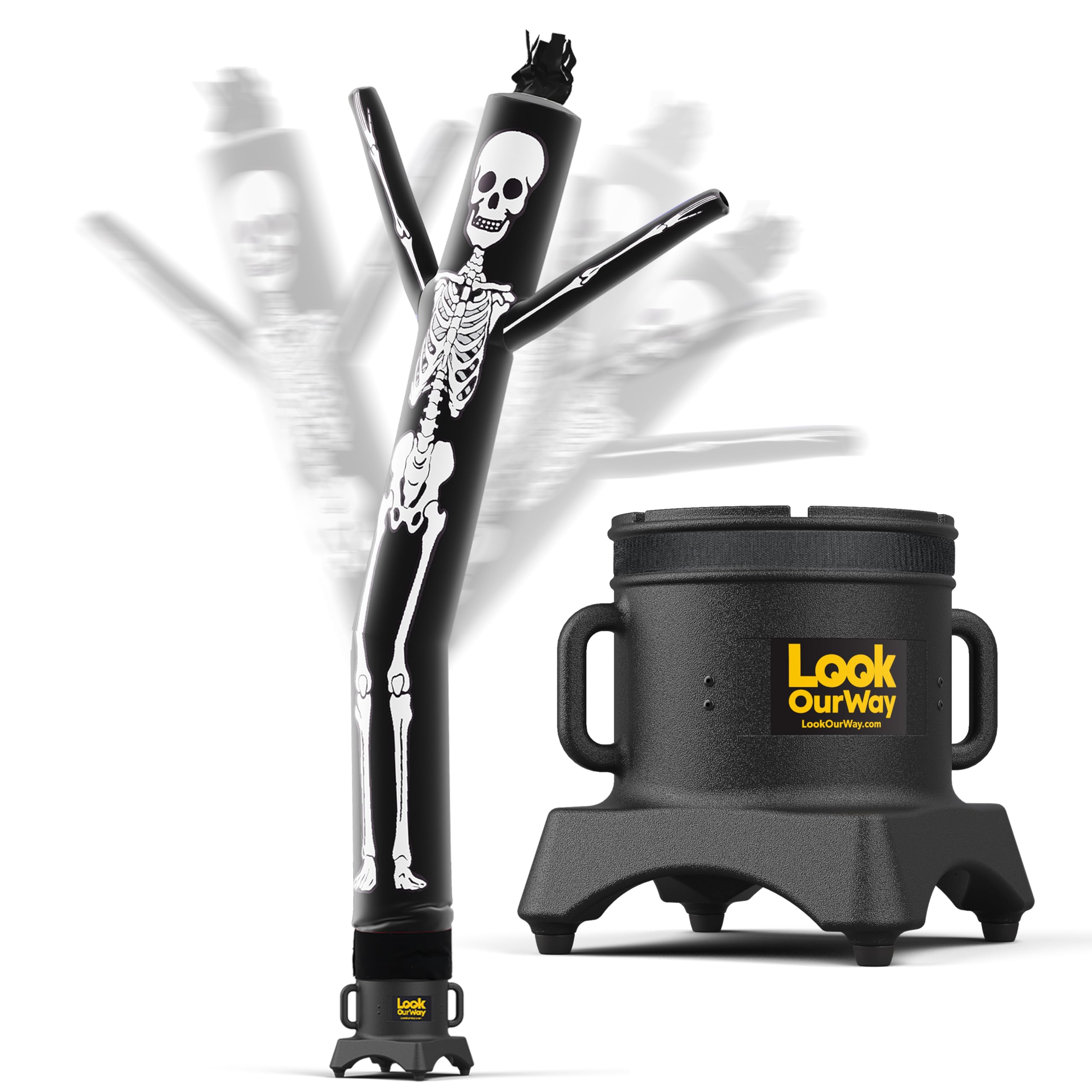 LookOurWay Halloween Air Dancers Inflatable Tube Man Set | 10ft Skeleton Wacky Waving Inflatable with 12-Inch Blower | Outdoor H