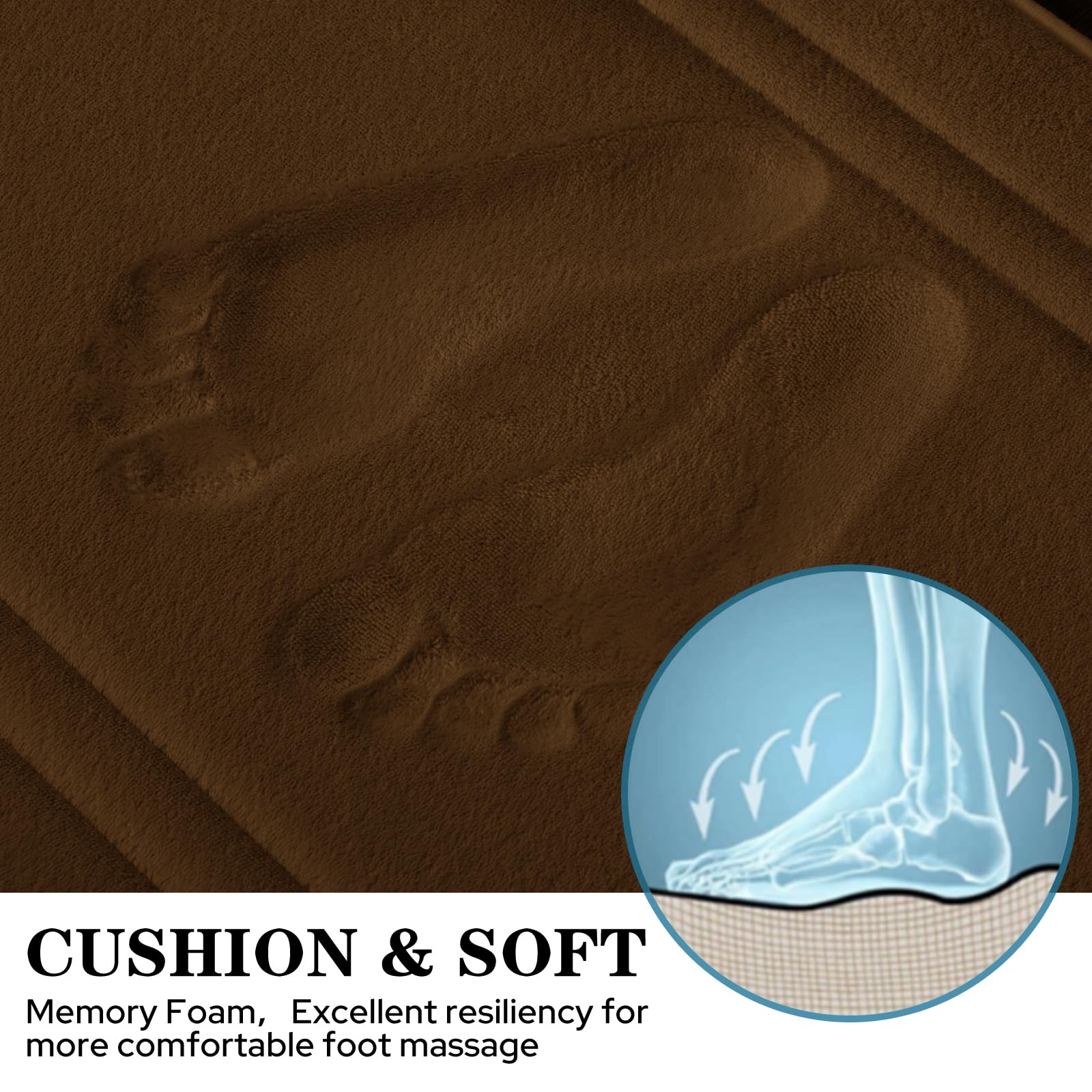 Bysure Brown Memory Foam Bath Mat, Non Slip Extra Soft Absorbent Machine Washable, Bathroom Rugs Sets 3 Piece For Toilet Shower