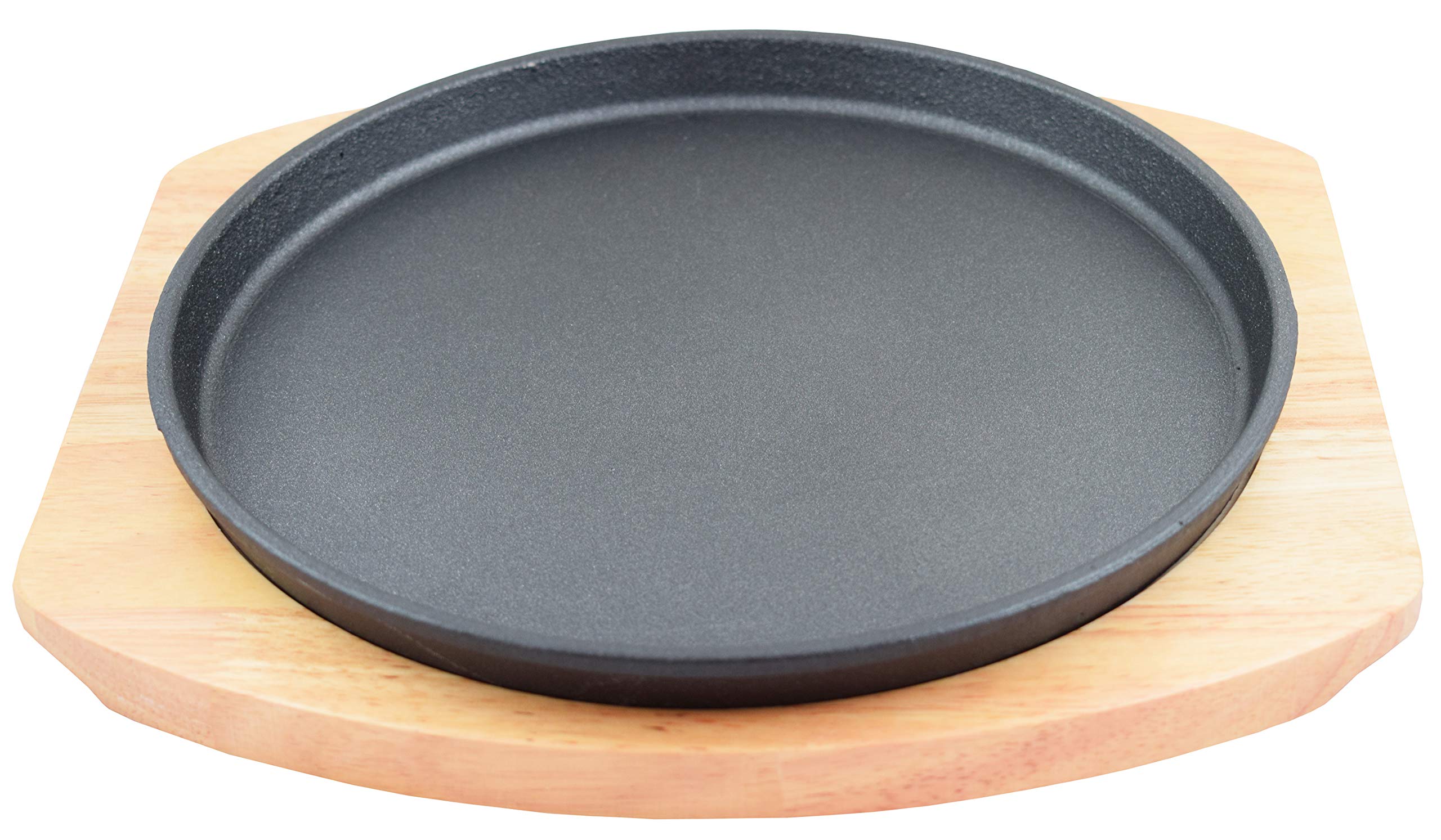SUNRISE Round Cast Iron Set W/Rubber Wood Underliner (10.25)