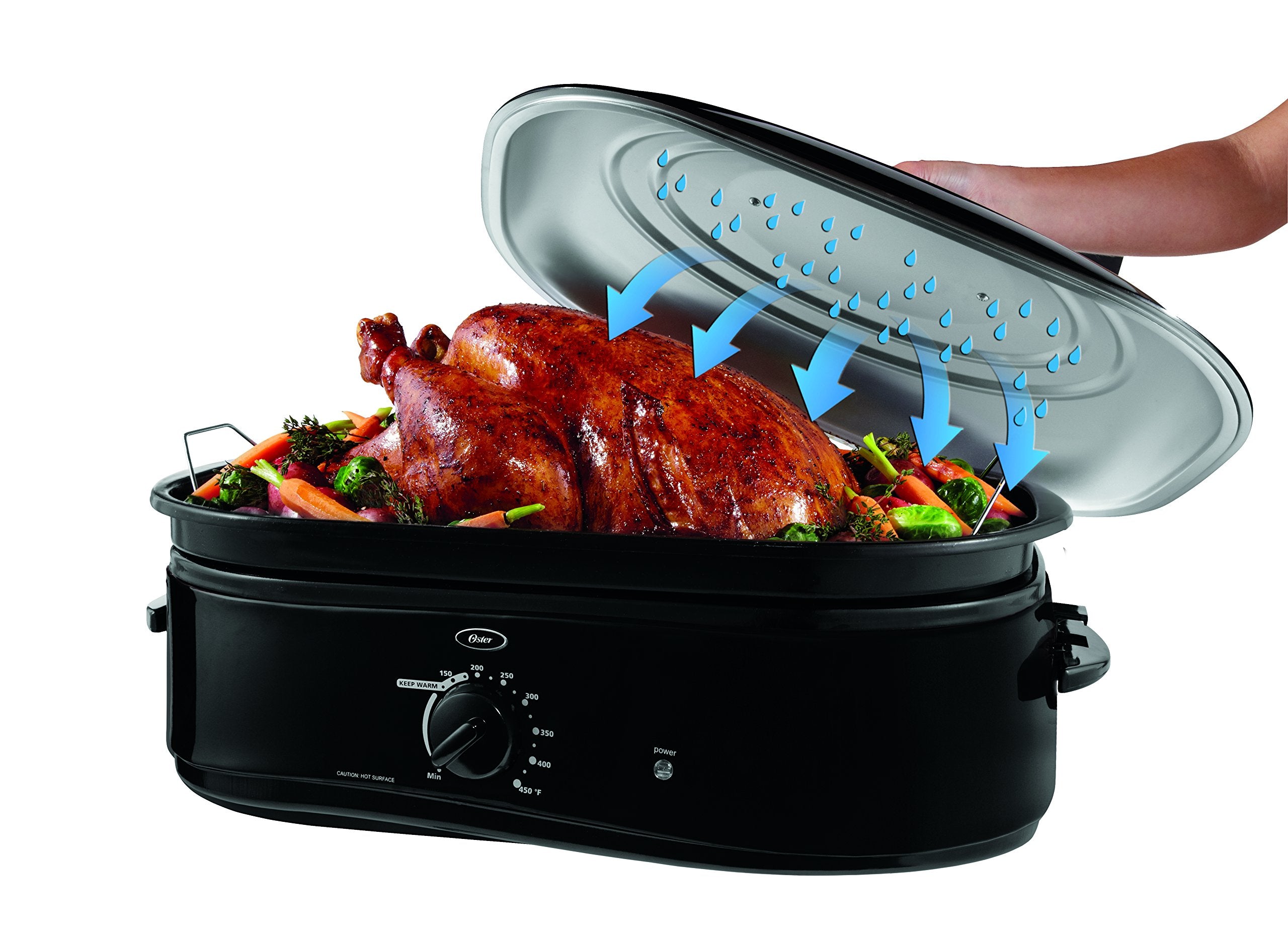 Oster Roaster Oven With Self-Basting Lid, 18 Quart, Black (Ckstrs18-Bsb-W)