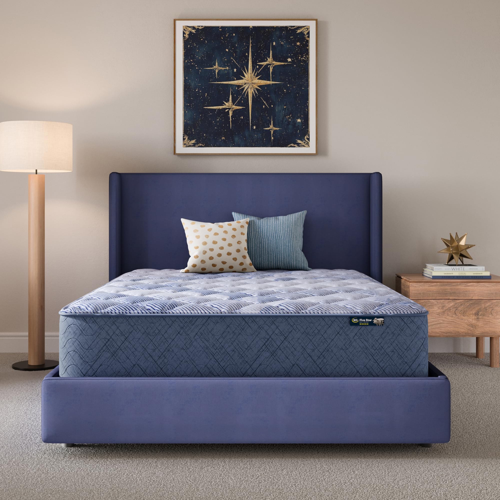 Serta Five Star Mattress Tranquility 14-Inch Plush - Twin Xl - Zoned Support, Pressure Relief, Cooling Comfort - Made In Usa - B
