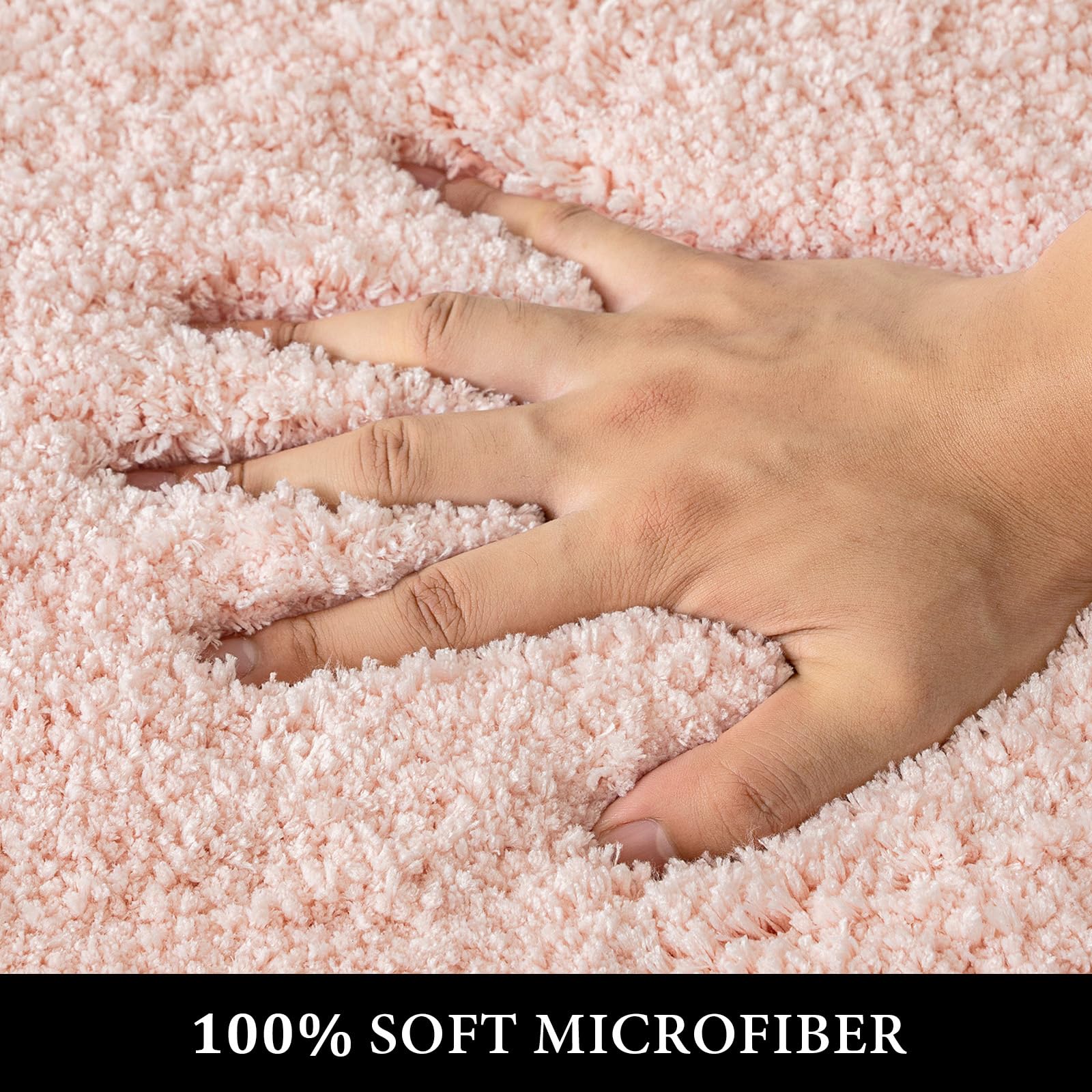 Miulee Pink Bathroom Rugs Sets 2 Piece Including U Shaped Toilet Rug - Soft Absorbent Bath Mats With Non Slip Rubber Backside Fo