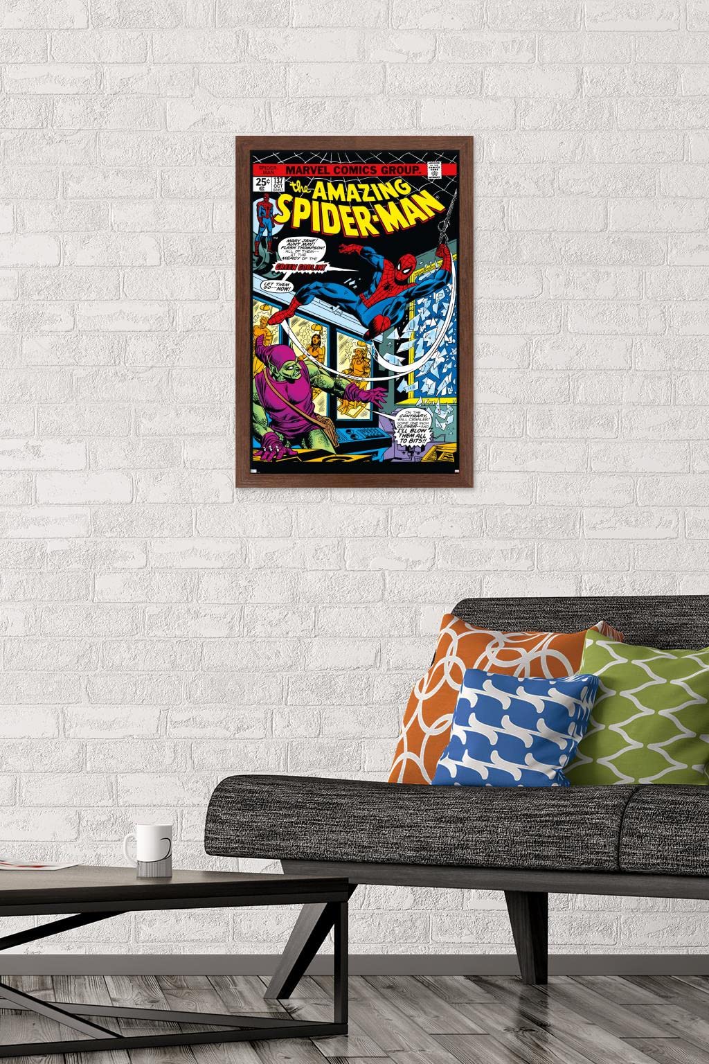 Trends International Marvel Comics - Spider-Man - Amazing Spider-Man #137 Wall Poster, 14.72'' X 22.37'', Mahogany Framed Versio