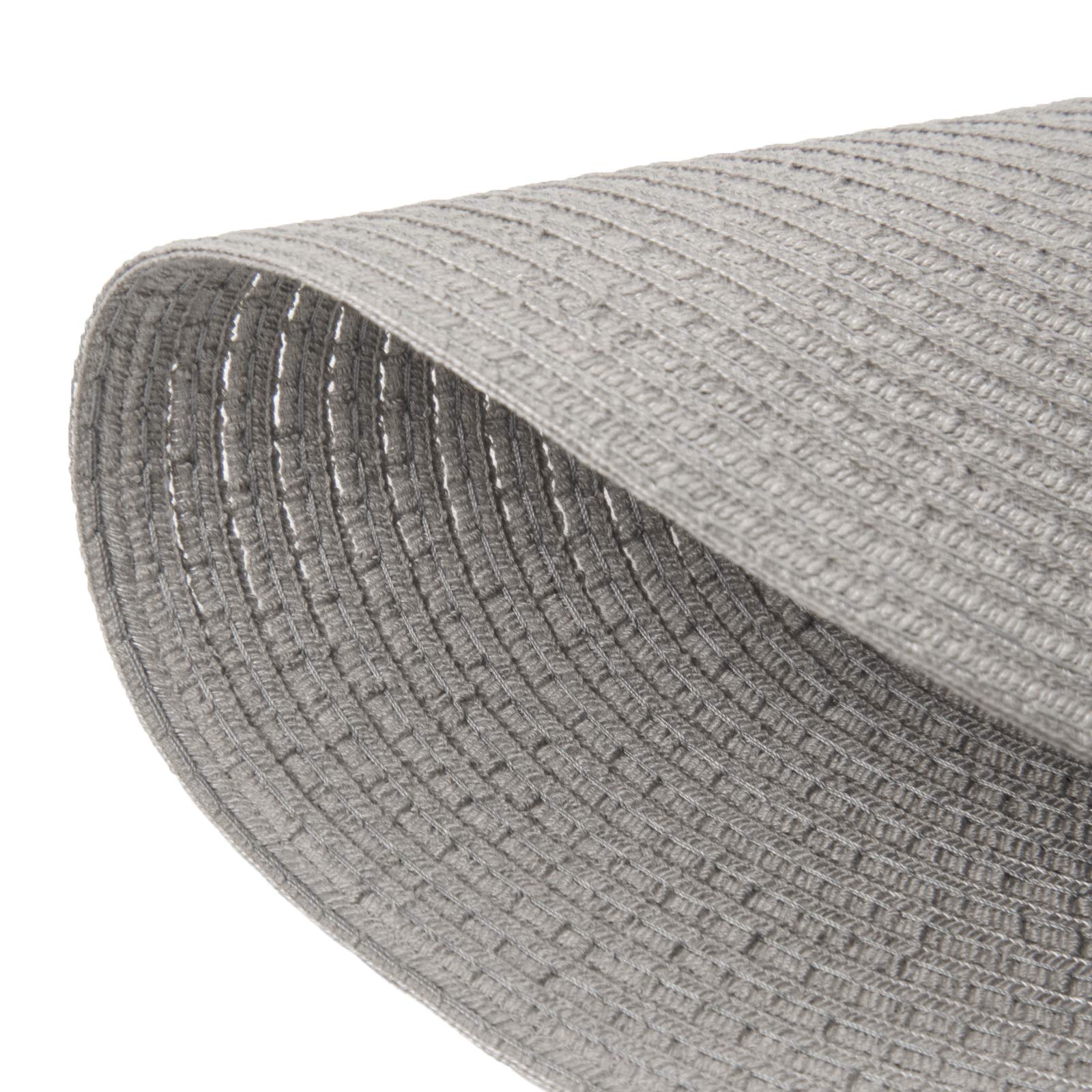 Shacos Round Braided Placemats Set Of 8 Washable Fabric Heat Resistant 15 Inch Grey Round Table Mats For Dining Tables (Gray, 8)