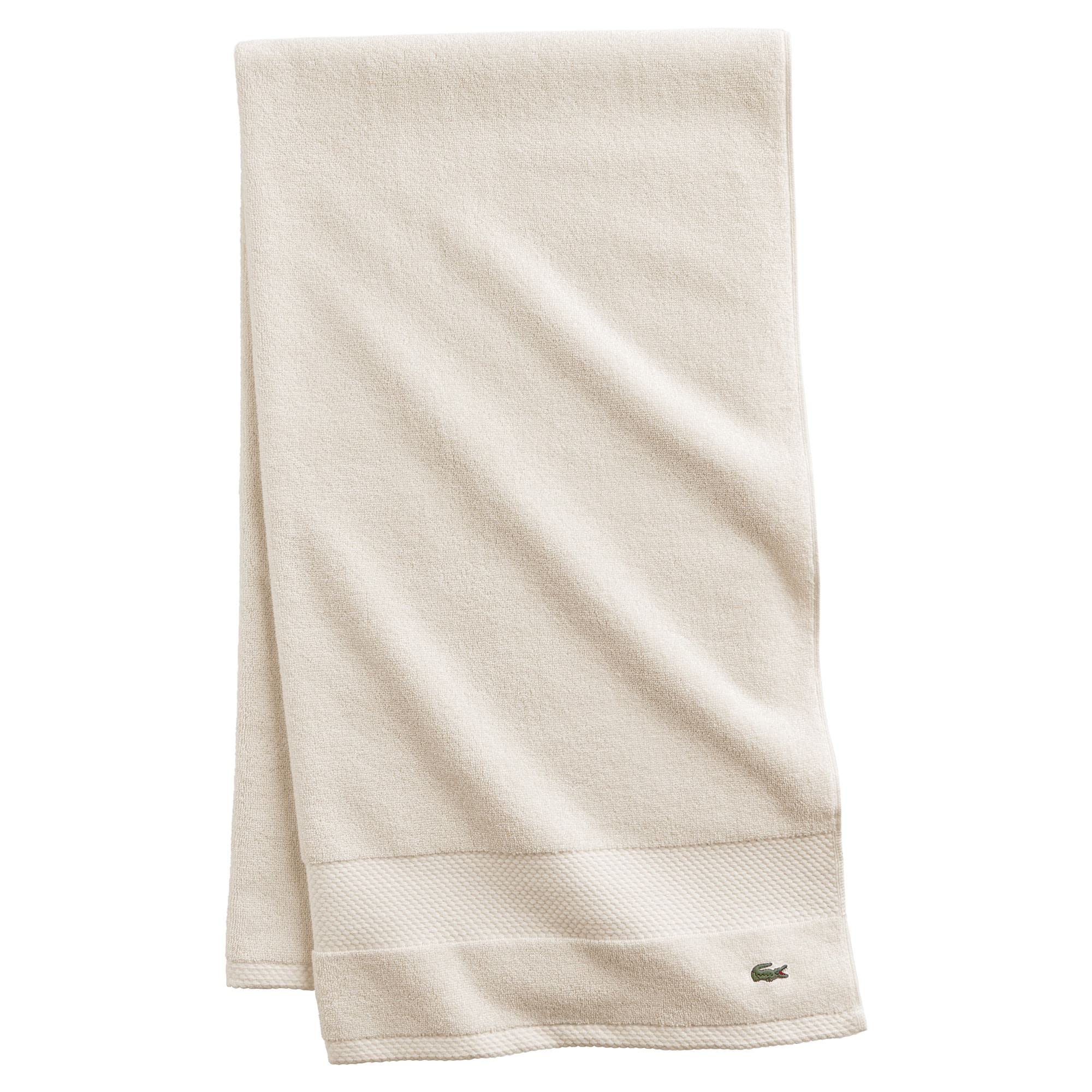 Lacoste Heritage Supima Cotton Bath Towel, Chalk, 30'' X 54''