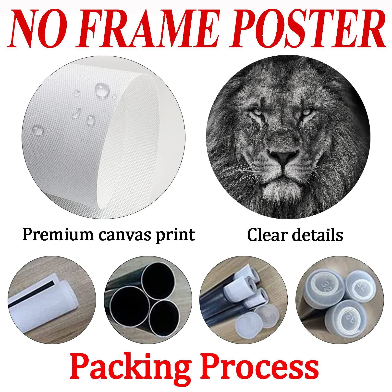 Black And White Lion Canvas Wall Art Animal Prints Portraits Lion Head Wall Art Painting Black And White Animal Posters Lion Por