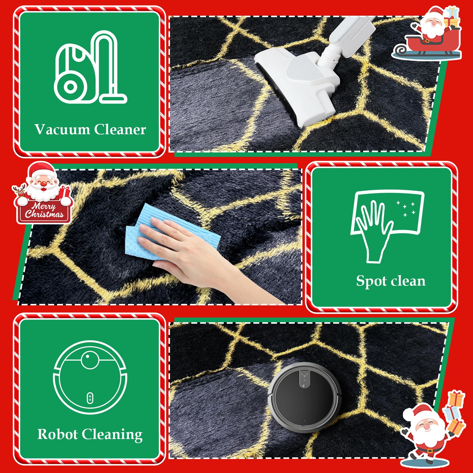 Shag Area Rug for Bedroom 4x6,Fluffy Area Rugs for Living Room,Geometric Soft Fuzzy Rug Non-Shedding Indoor Plush Carpet for Kid