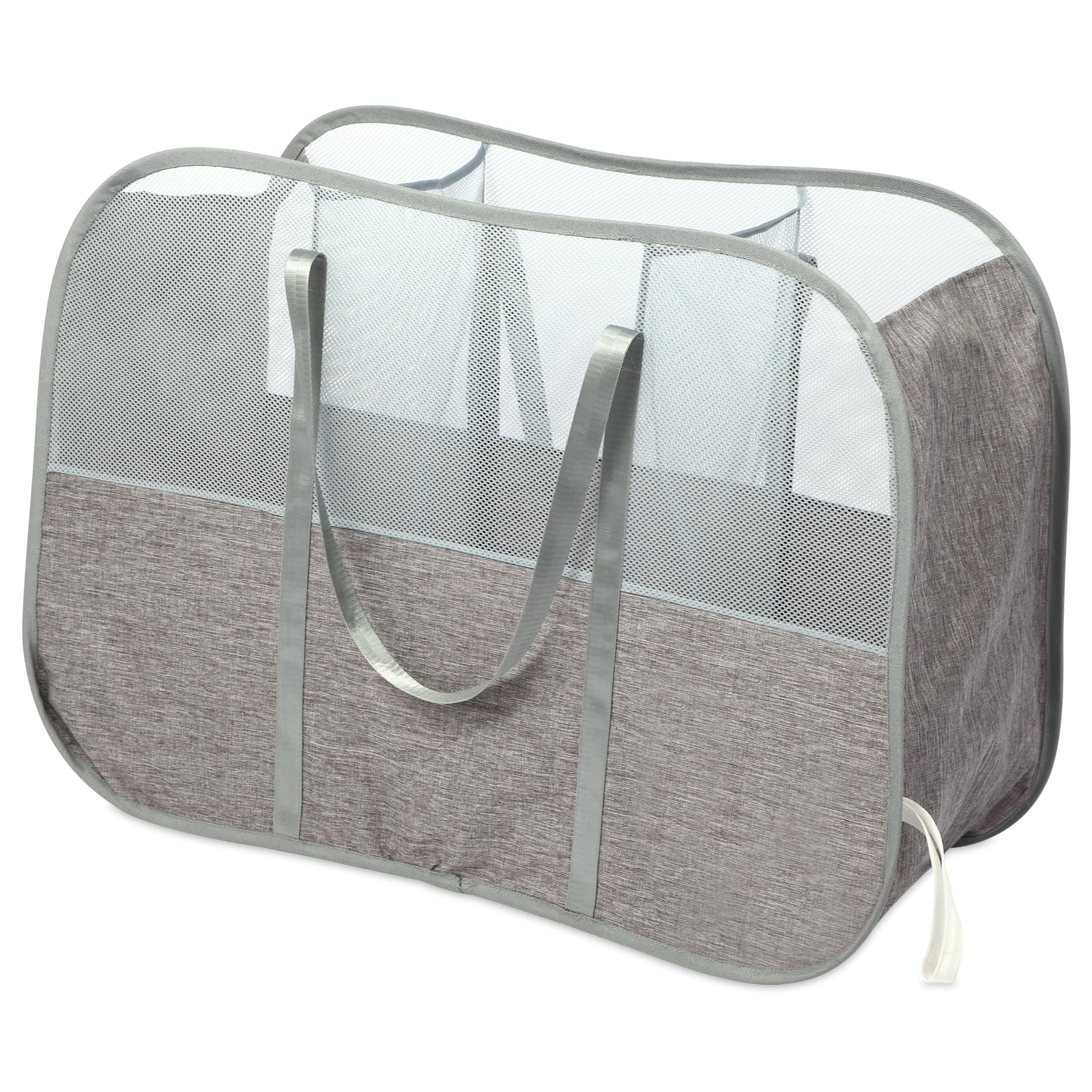 Collapsible Laundry Baskets with 3 Compartment, 150L Tear-proof Pop Up Hamper, Foldable Laundry Basket with Tote Handles, Dirty 