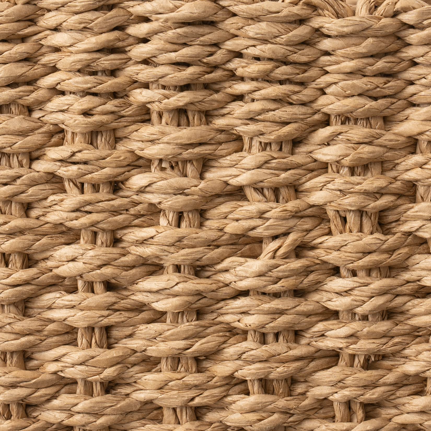 LA JOLIE MUSE Small Wicker Baskets for Organizing  Bathroom Basket with Handle  Recycled Paper Rope Storage Basket for Shelves Bathroom cupboards Drawer  Decorative Square Basket Organizer Set of 3