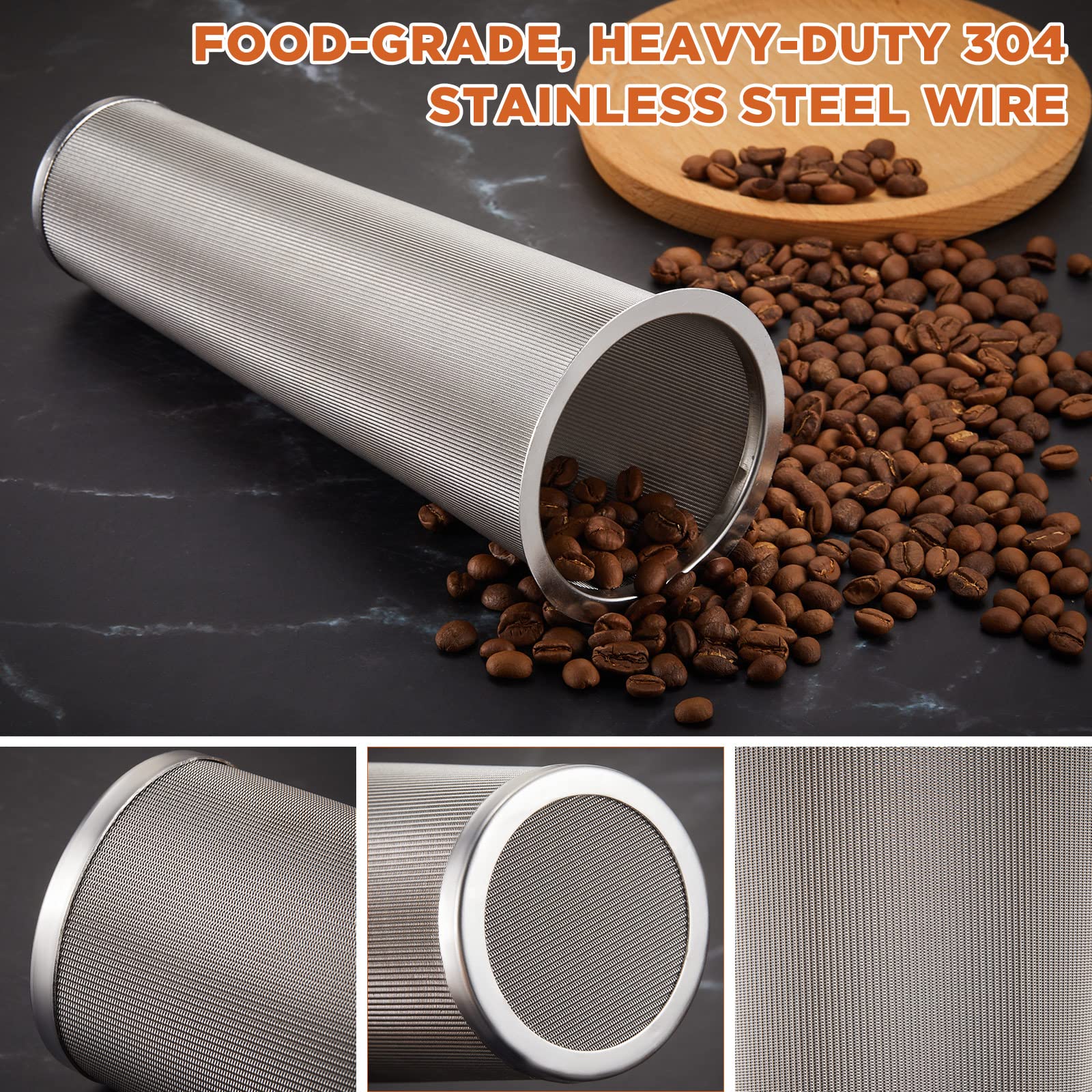 2 Pcs Cold Brew Coffee Filter Stainless Steel Filter Coffee Tea Infuser Coffee Strainer Canning Jar Mesh Coffee Filter For Wide