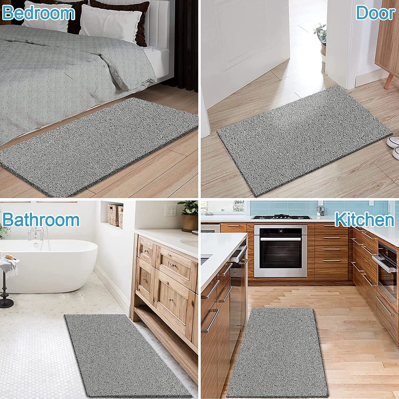 Extra Large Shower Mats Non Slip Without Suction Cups, 23.6  47.2Inch, Bath Mat For Textured Tub Surface, Loofah Mats For Shower