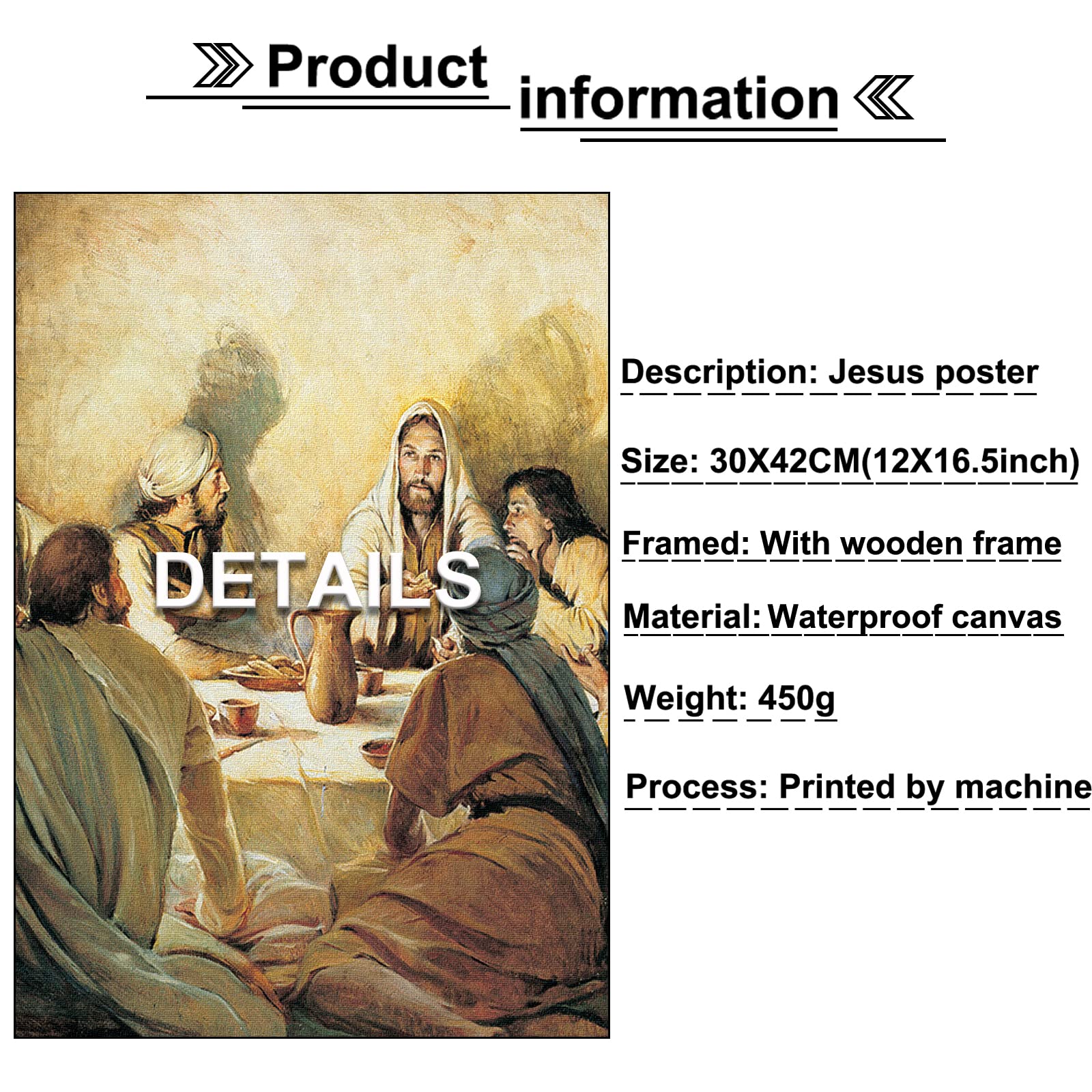 Jesus Christ Canvas Wall Art The Last Supper Modern Religious God Poster Hd Framed Print Artwork Painting Picture For Bedroom Li