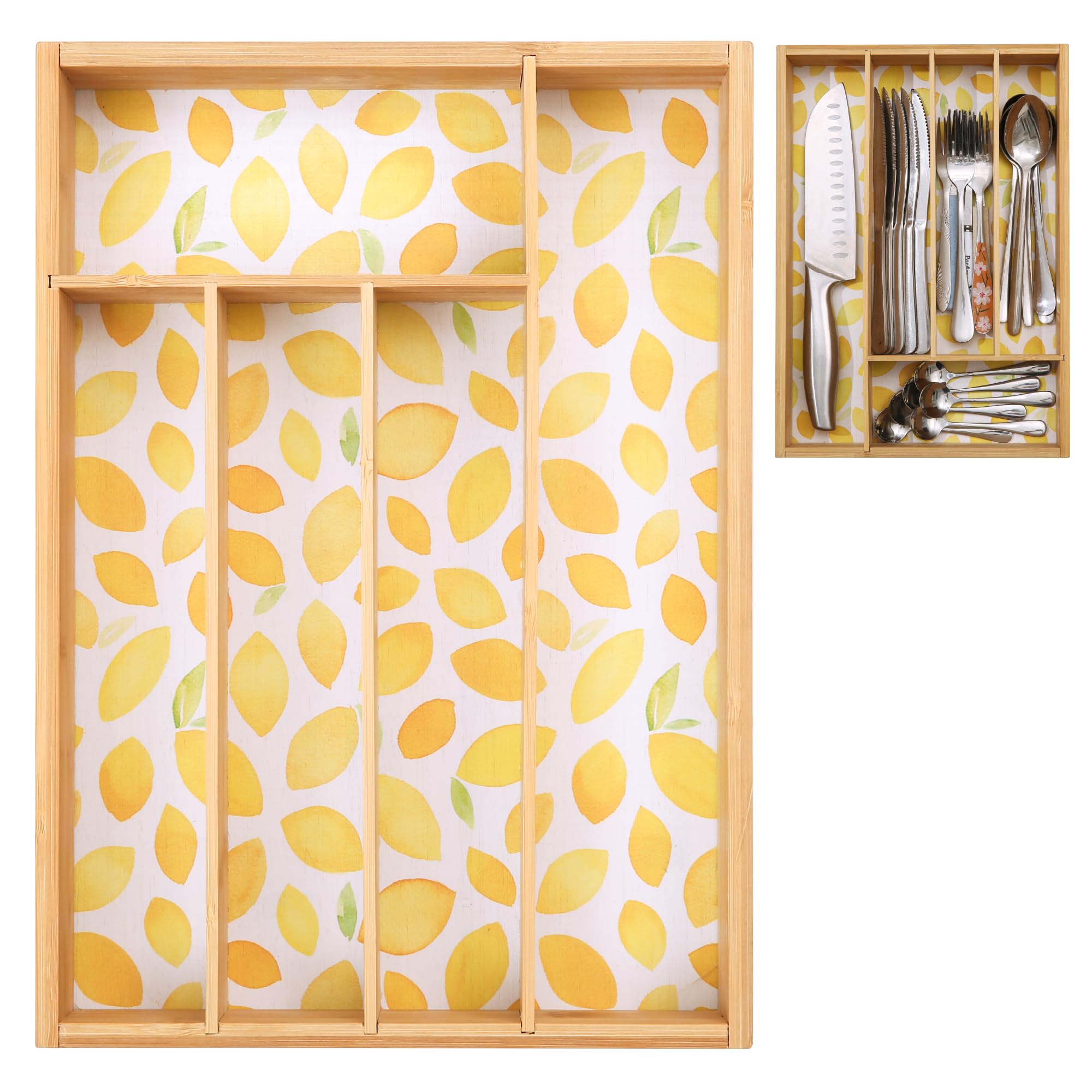 Pristine Bamboo Kitchen Drawer Organizer - Silverware Organizer For Kitchen Organization & Storage, Utensil Holder & Bamboo Orga