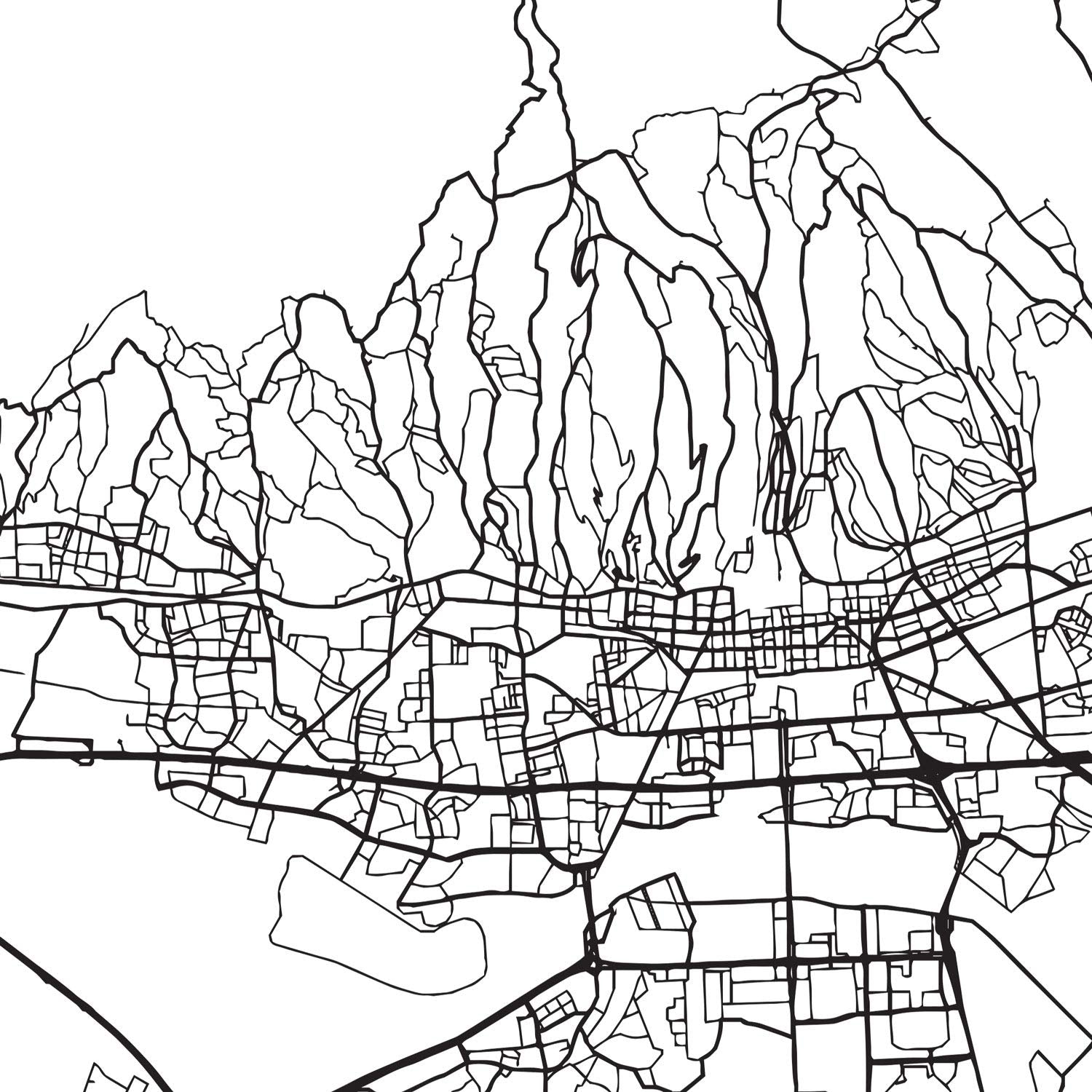 Nacnic City Map Sheet Zagreb Scandinavian Style In Black And White. Poster Size 8'X11' Printed Paper Unframed 250 Gr. Paintings,