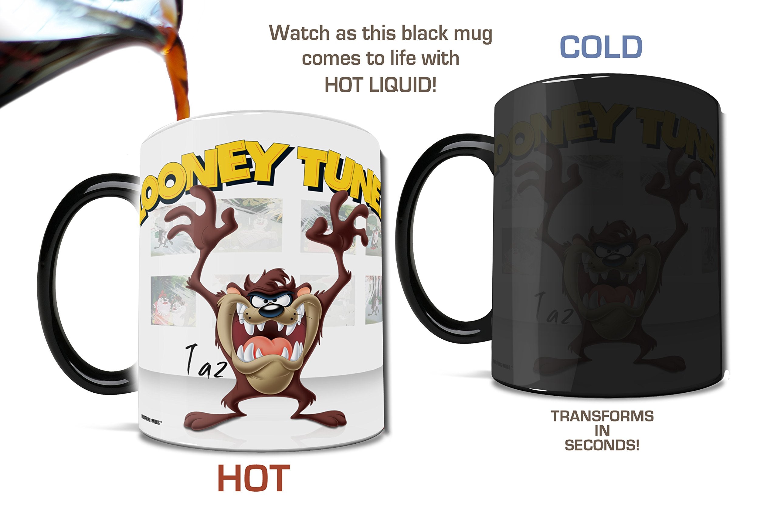 Morphing Mugs Looney Tunes Tazmanian Devil (Taz) Ceramic Mug, Black