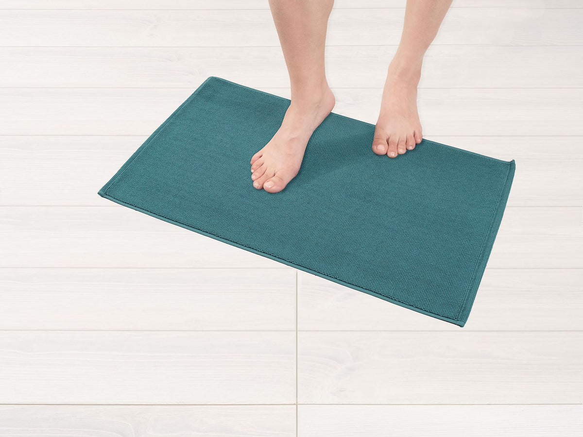 American Soft Linen Bath Rug, 17 In 24 In 100% Cotton Bath Mats Rugs For Bathroom, Non Slip Washable Shaggy Form Area Rugs, Colo