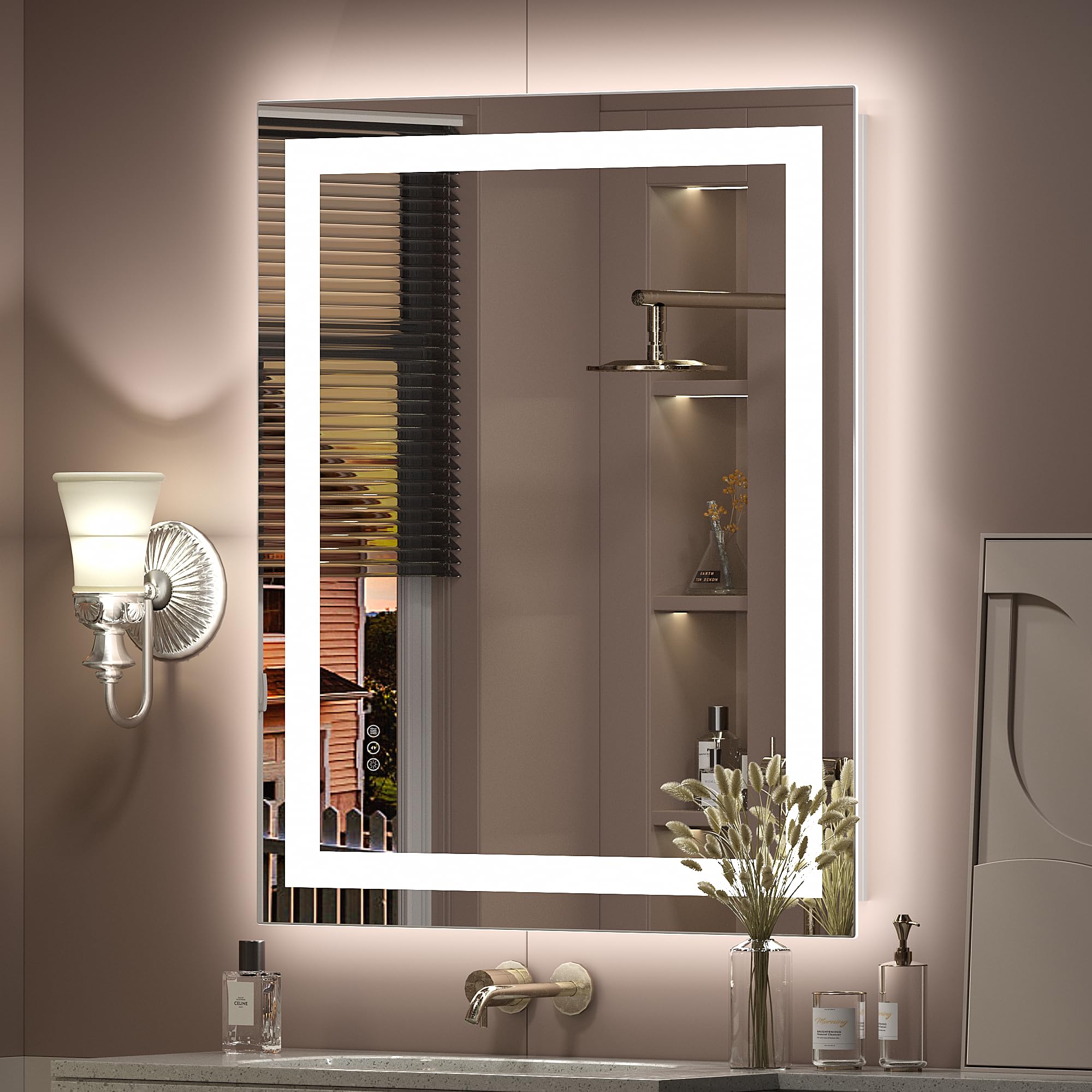 Charmor 24X32 Led Bathroom Mirror, Dimmable Vanity Mirror For Wall, Backlit And Front Lighted, Anti-Fog, Memory, Shatter-Proof,