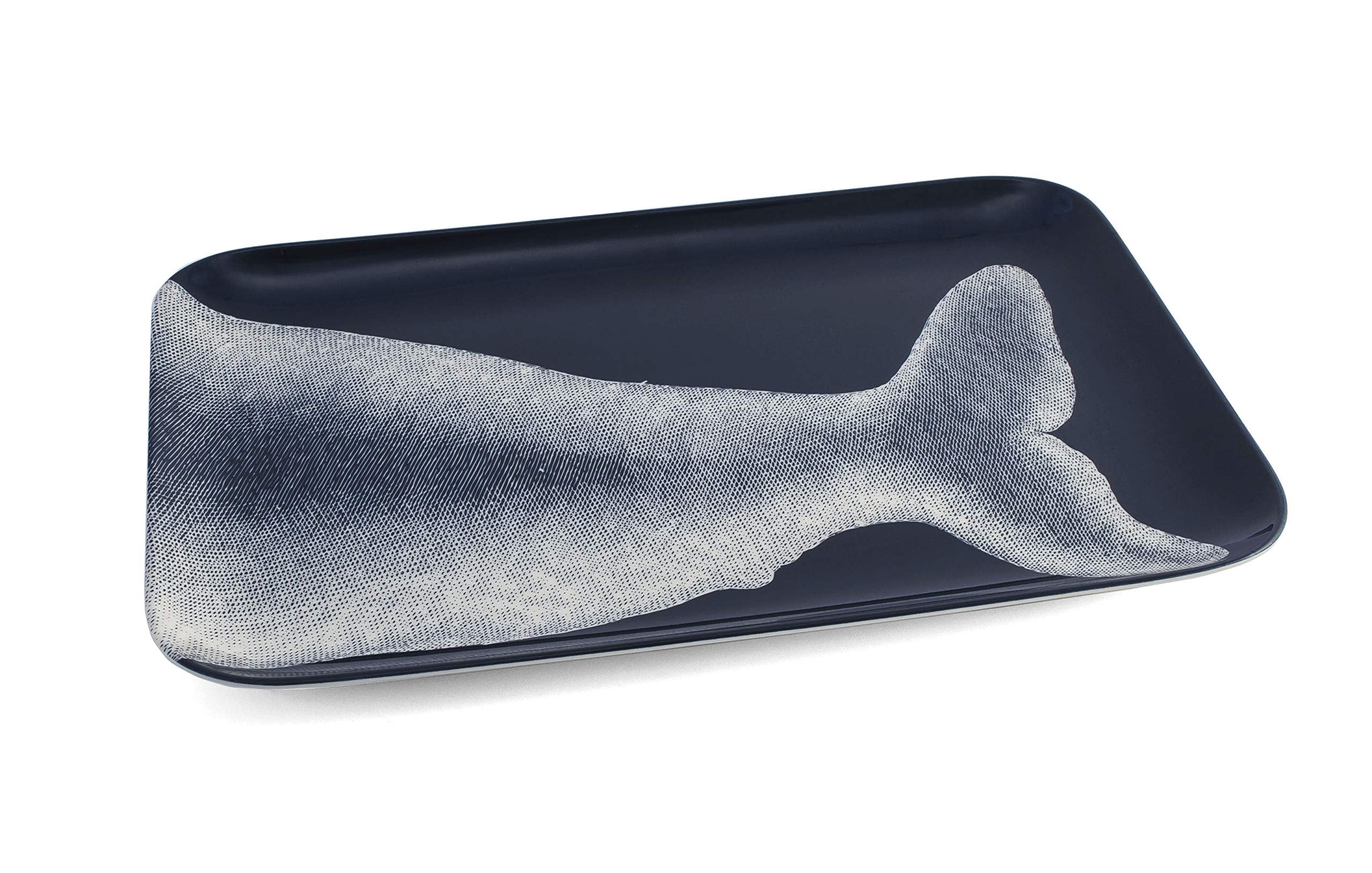Scrimshaw Whale Tray 2 Piece S/2