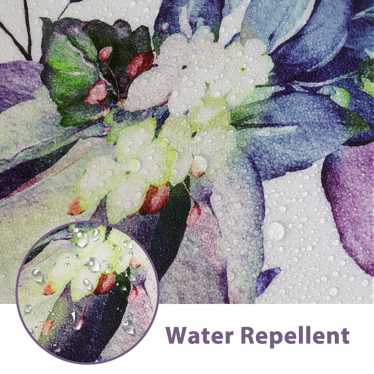 Nuseiis Extra Long Blue Purple Shower Curtain 72 x 84 Inch  Fabric Long Eucalyptus Leaves Shower Curtain  Watercolor Floral Plant Bathroom Decor with Hooks
