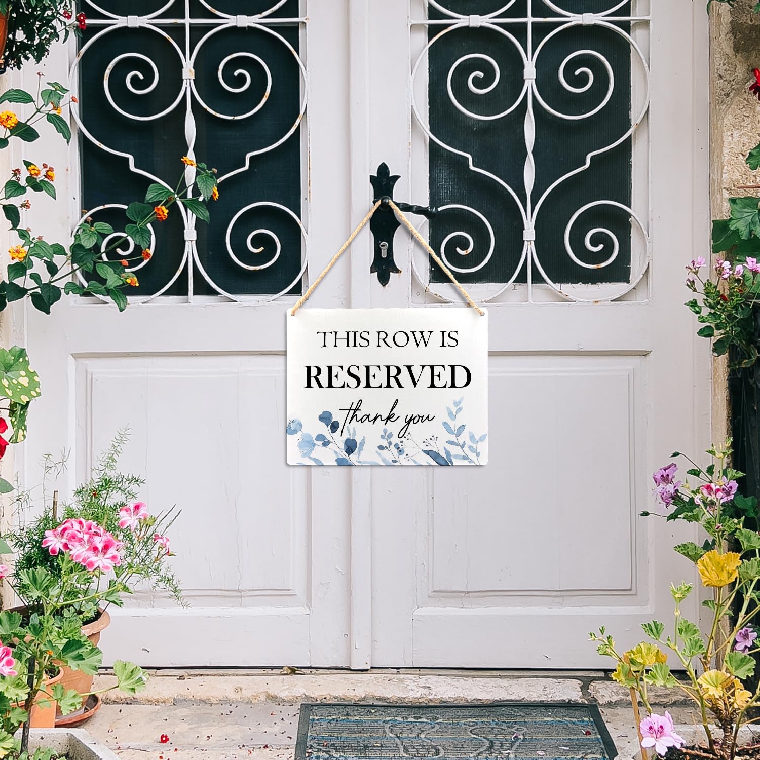 Ryeolo Reserved Row Signs for Wedding, This Row is Reserved Wood Hanging Signs, Reserved Seating Signs, Wedding Reserved Signs f