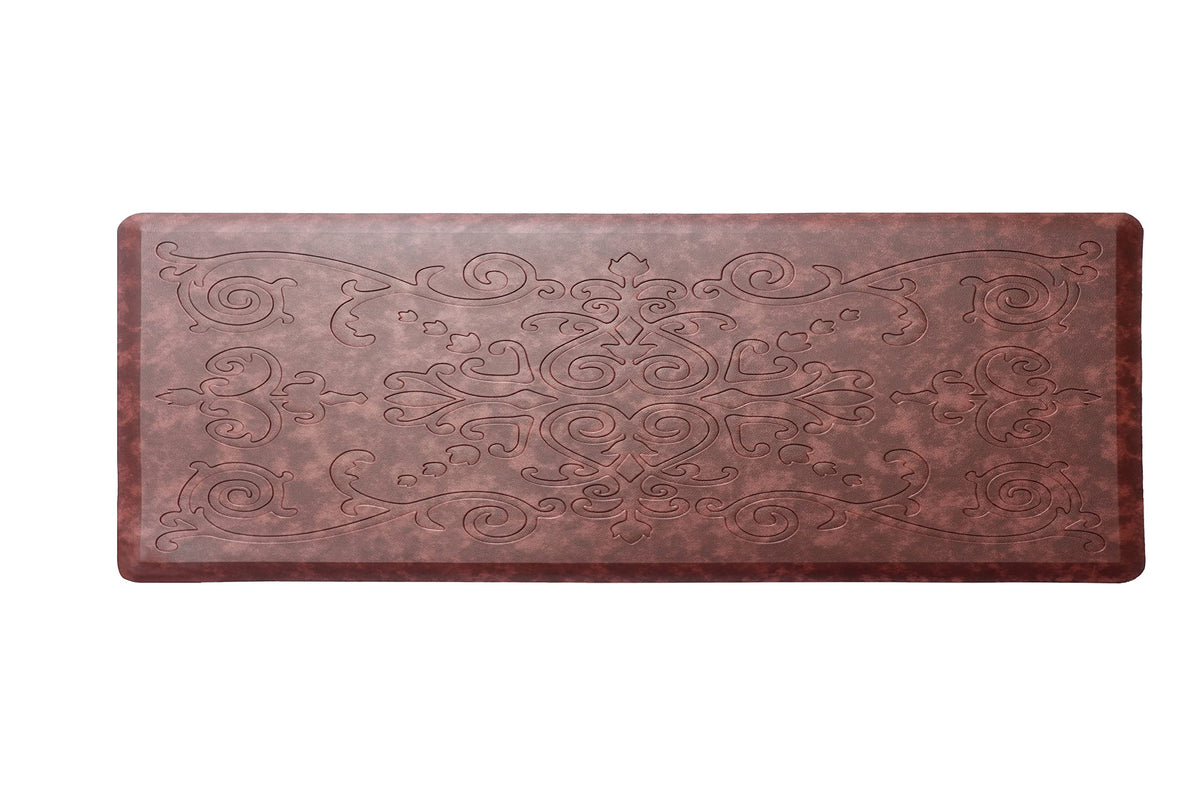 J&V Textiles Medallion Embossed Kitchen Mat Cushioned Anti Fatigue Floor Mat, Thick Non Slip Waterproof Kitchen Rugs And Mats,He