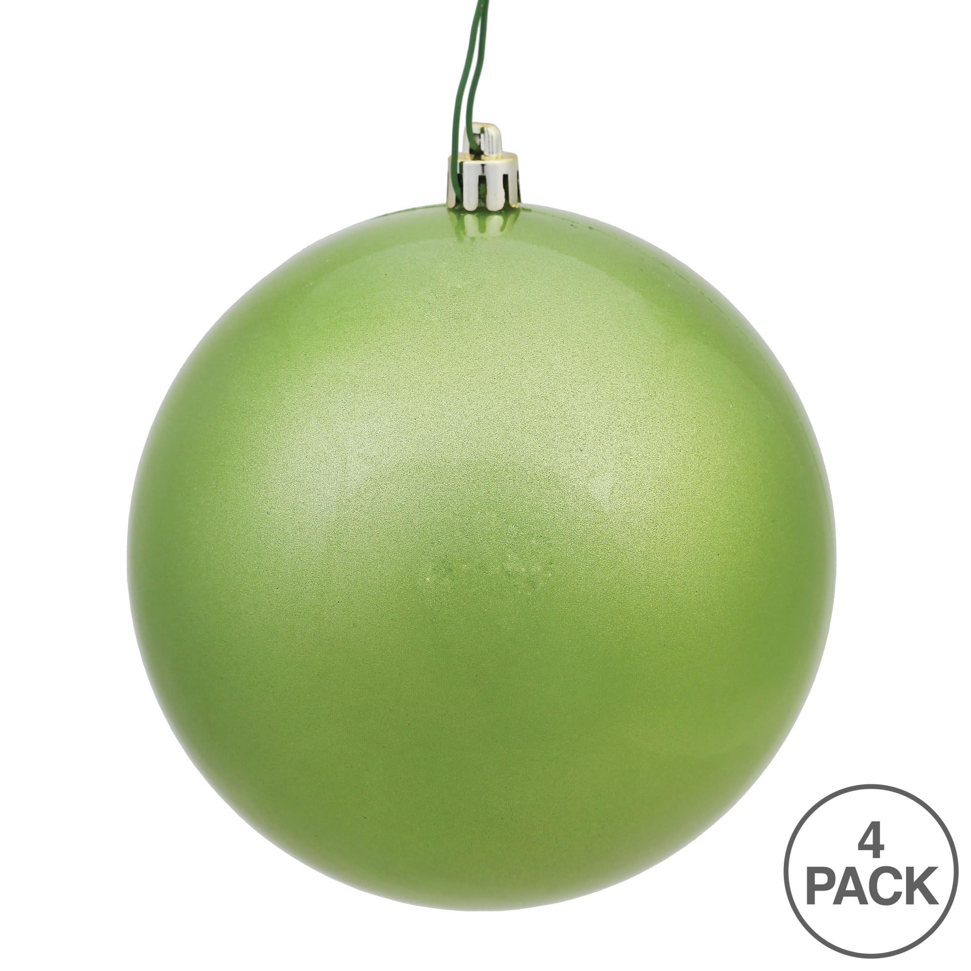 Vickerman N591254DCV Candy Ball Ornaments with Shatterproof UV Resistant, Pre-drilled Cap Secured & 6 of Green Floral Wire in 4