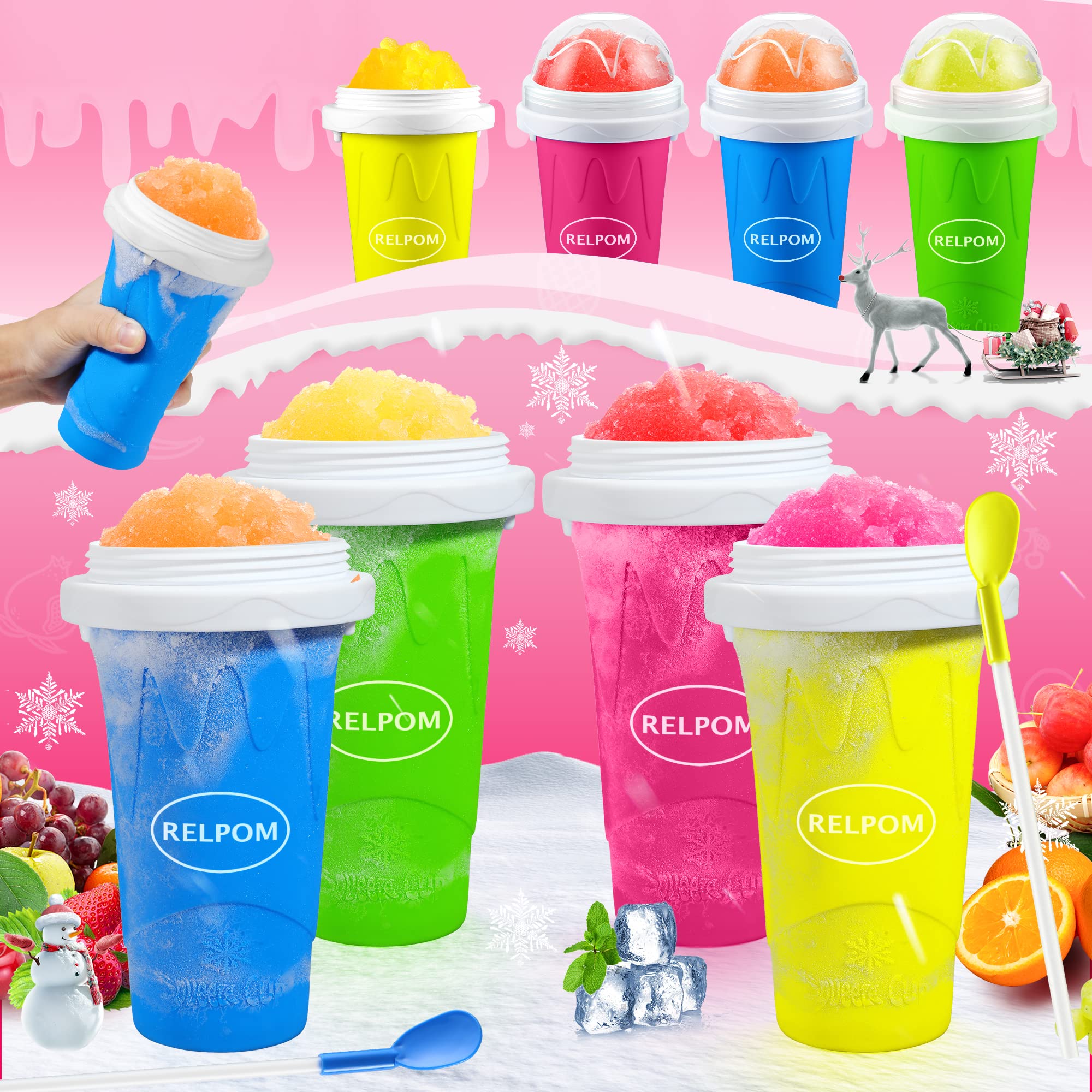 Relpom Slushie Maker Cup, Tik Tok Magic Quick Frozen Smoothies Cup, Cooling Cup, Slushy Cup, Cool Stuff Things Gadgets Funny Gif