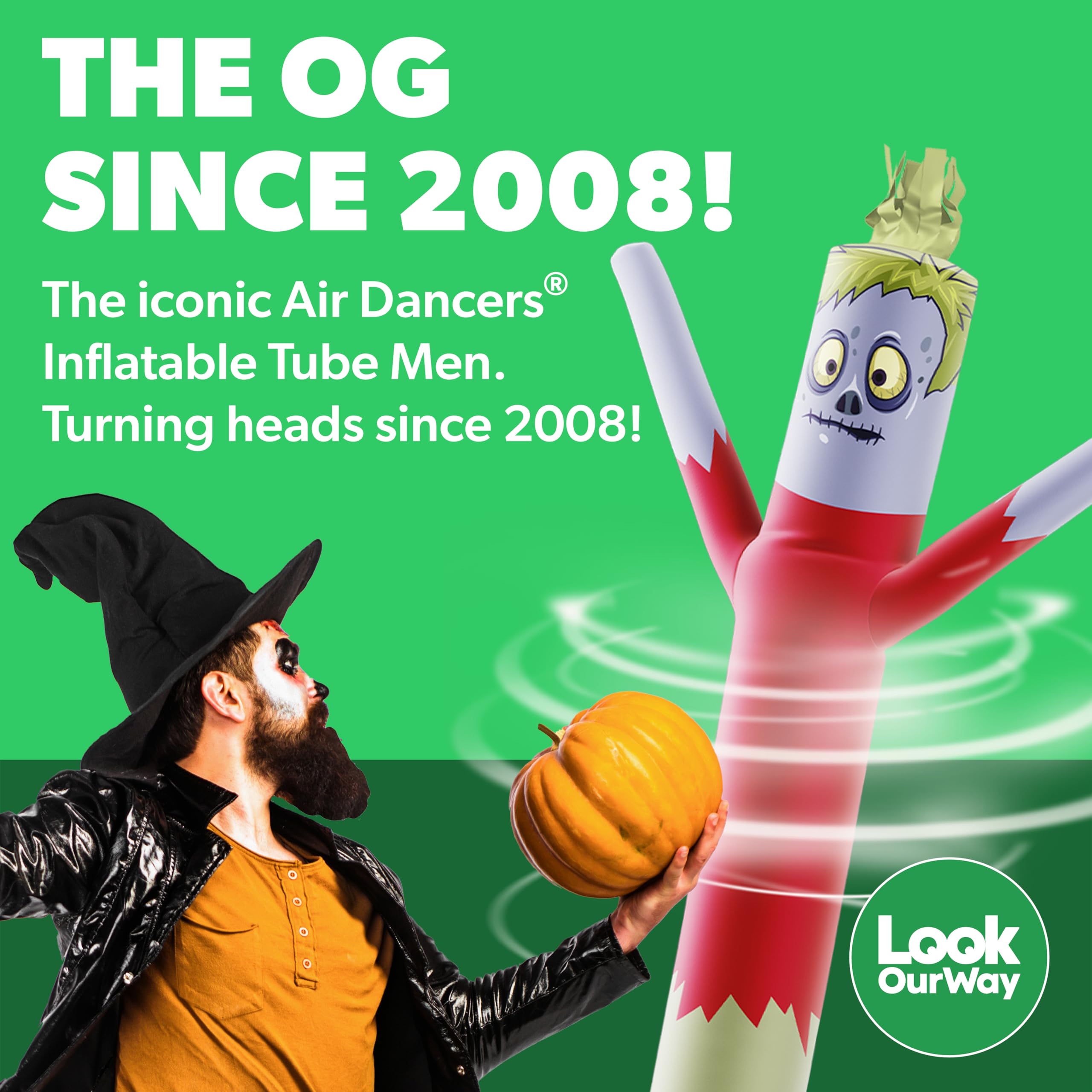 LookOurWay Halloween Air Dancers Inflatable Tube Man Set | 10ft Monster Wacky Waving Inflatable with 12-Inch Blower | Outdoor Ha