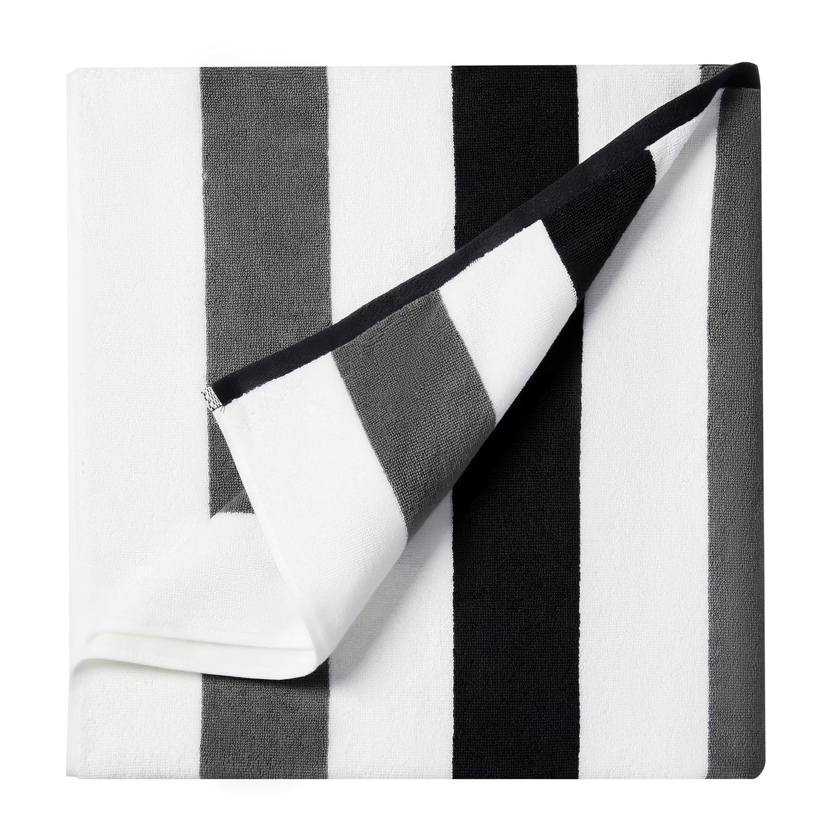 Bornbay Cotton Oversized Beach Towel - Extra Large 40''X70'' Plush Thick Mens Beach Towel, Xl Fluffy Stripe Pool Towels Charcoal