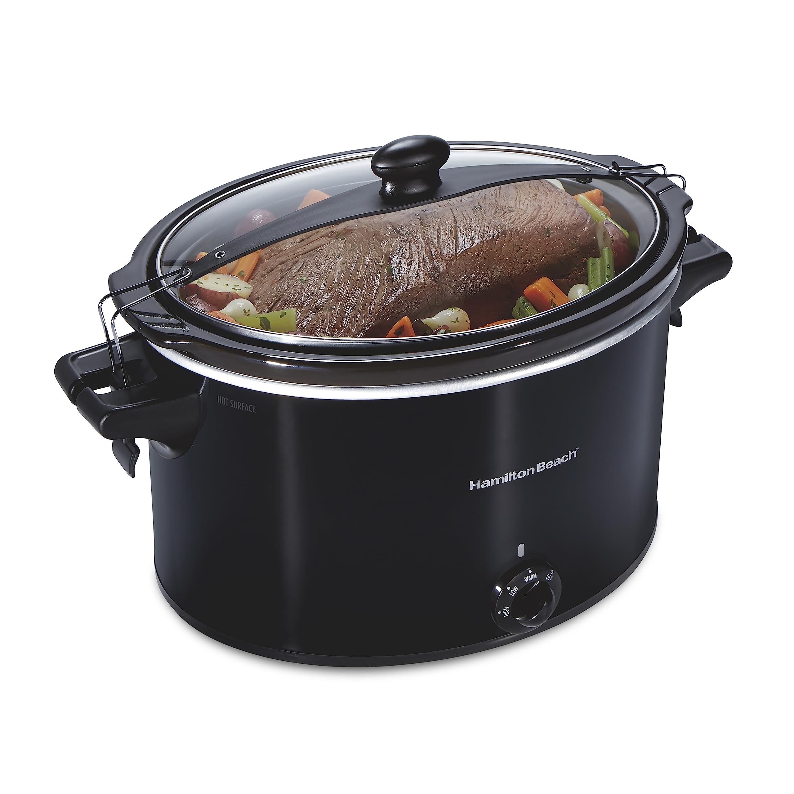 Hamilton Beach Slow Cooker, Extra Large 10 Quart, Stay Or Go Portable With Lid Lock, Dishwasher Safe Crock, Black (33195)