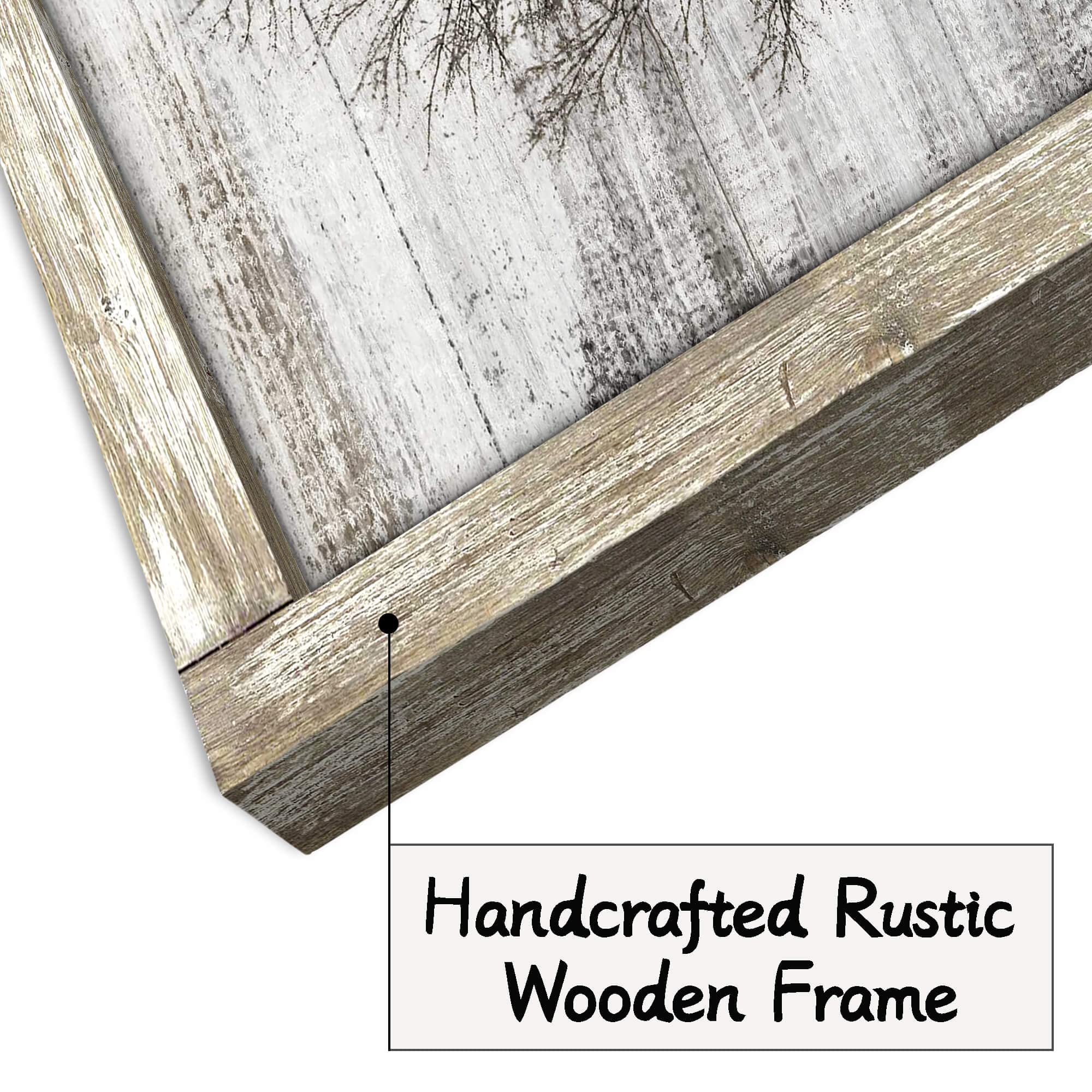 Farmhouse Framed Wall Art Picture: Rustic Barn Farm Wood Artwork Decor Large Country Landscape Windmill Print Horizontal Panoram