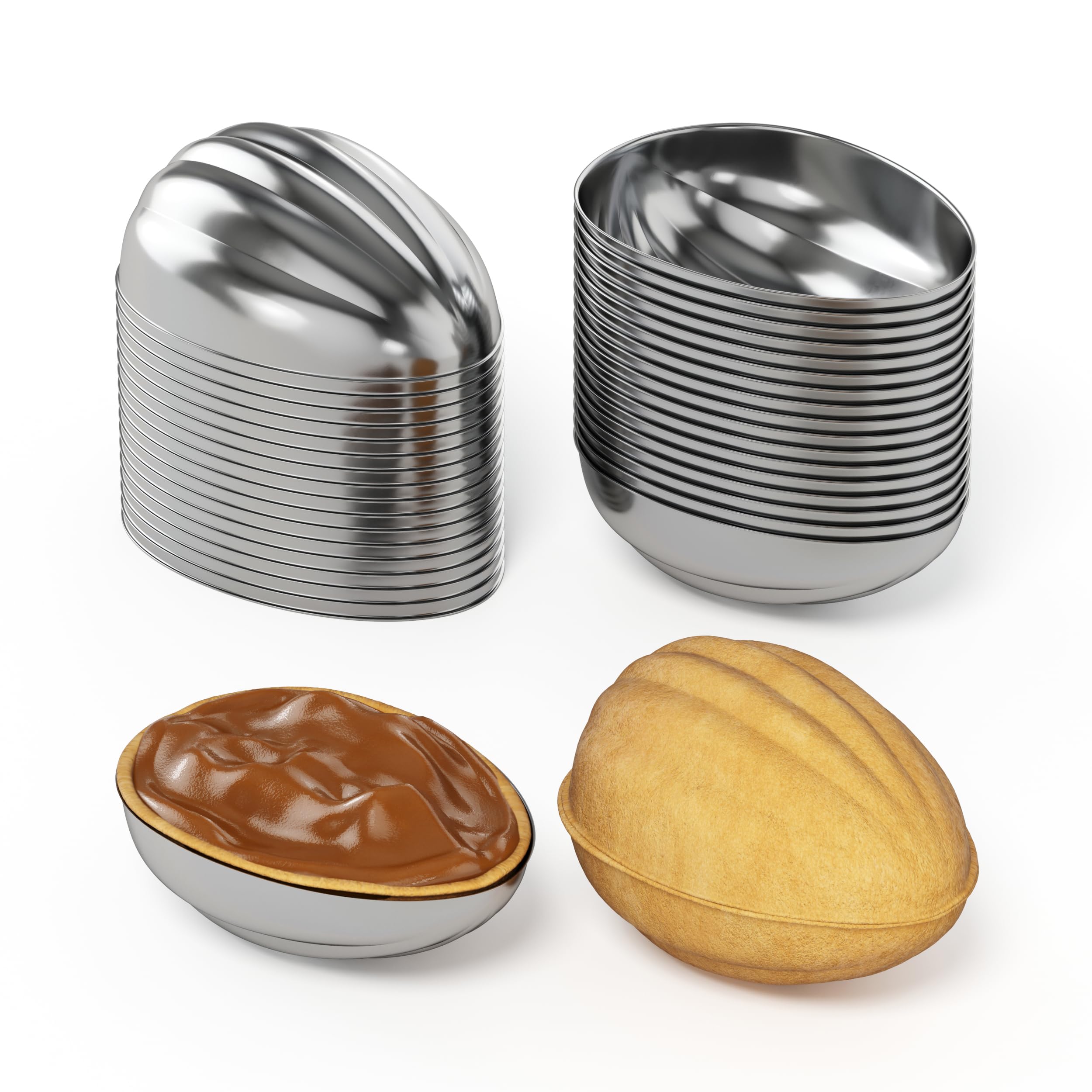 Biol Lot 40 Oreshki Mold Oven Cookies Maker Oreshnitsa - Cookie Mold Oreshek Cake - Nut Cookie Shaped Molds - Mini Metal Mold Fo