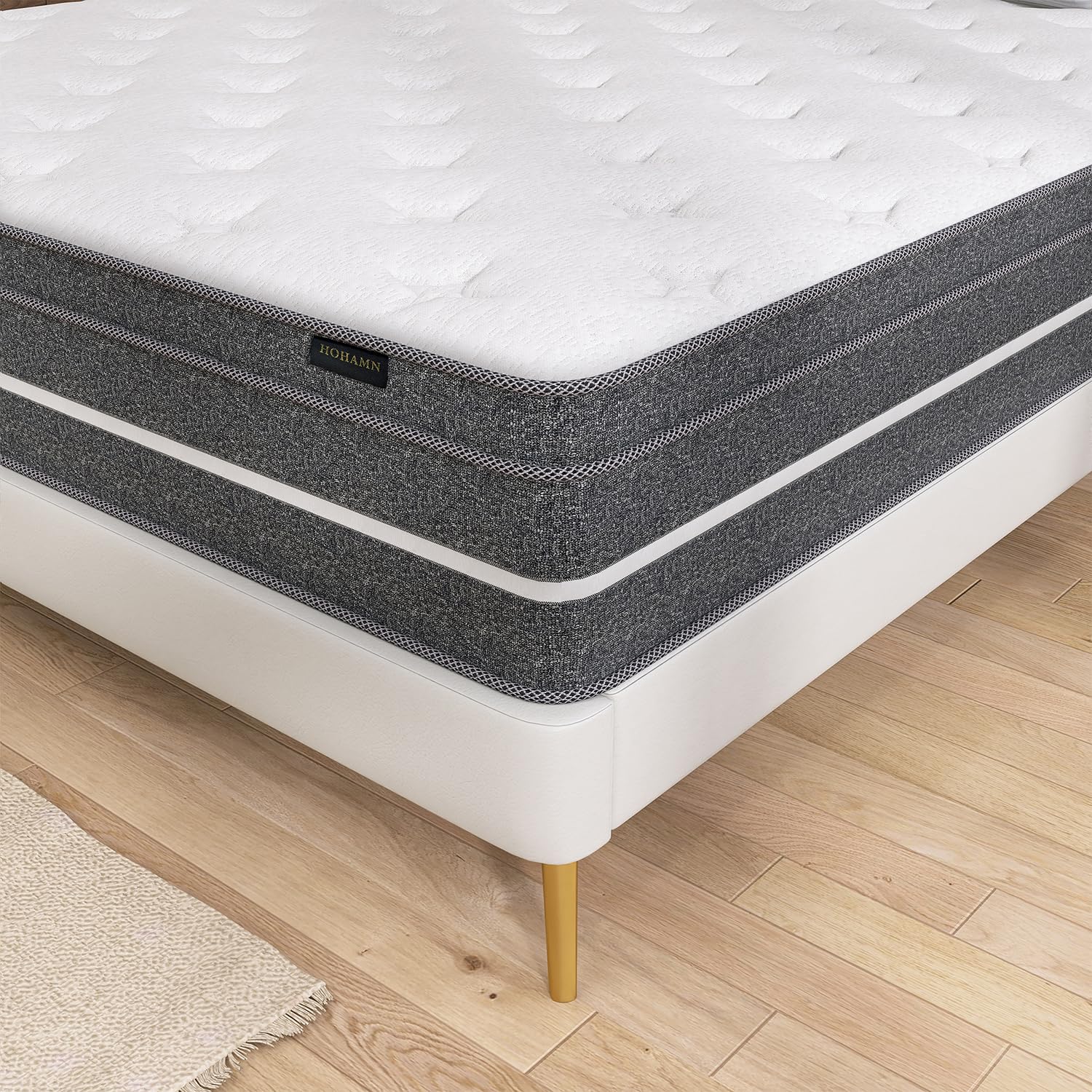 Hohamn Queen Size Mattress, 14 Inch Hybrid Mattress In A Box, Queen Mattress Foam And Individually Wrapped Pocket Coils, Soft An