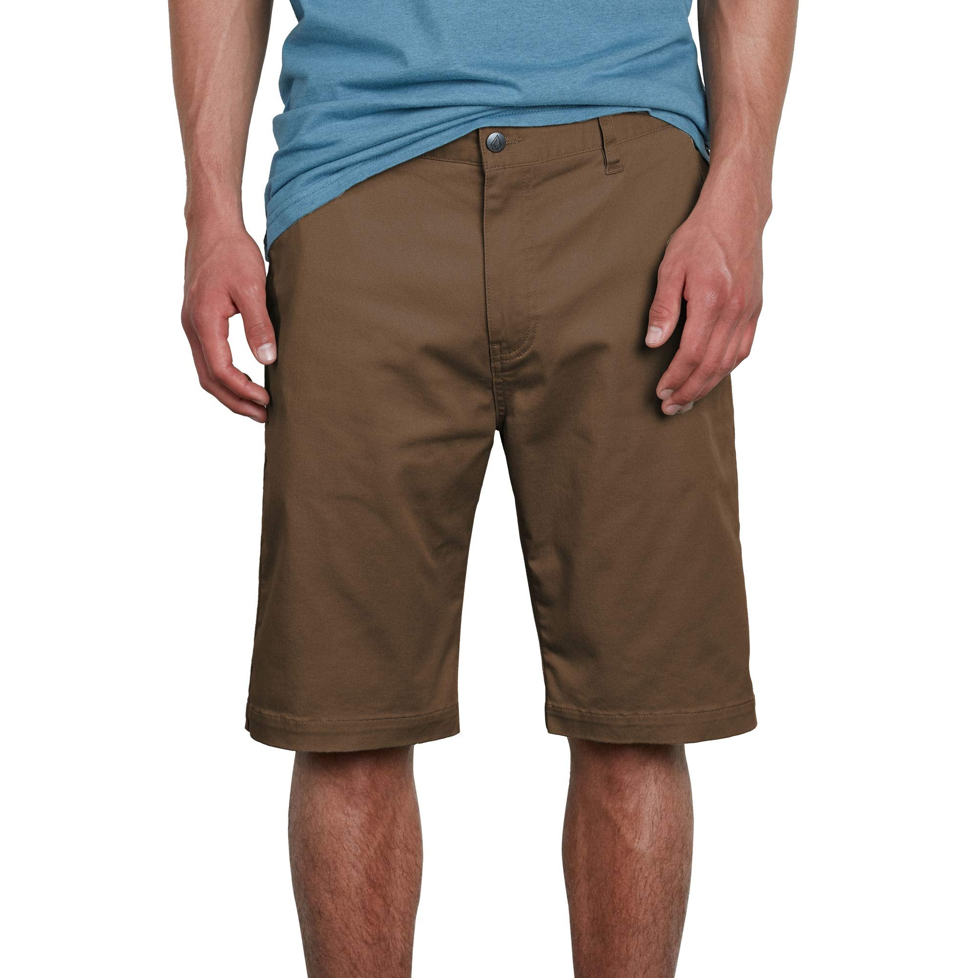 Volcom Mens Vmonty Stretch Chino Short, Mushroom, 34