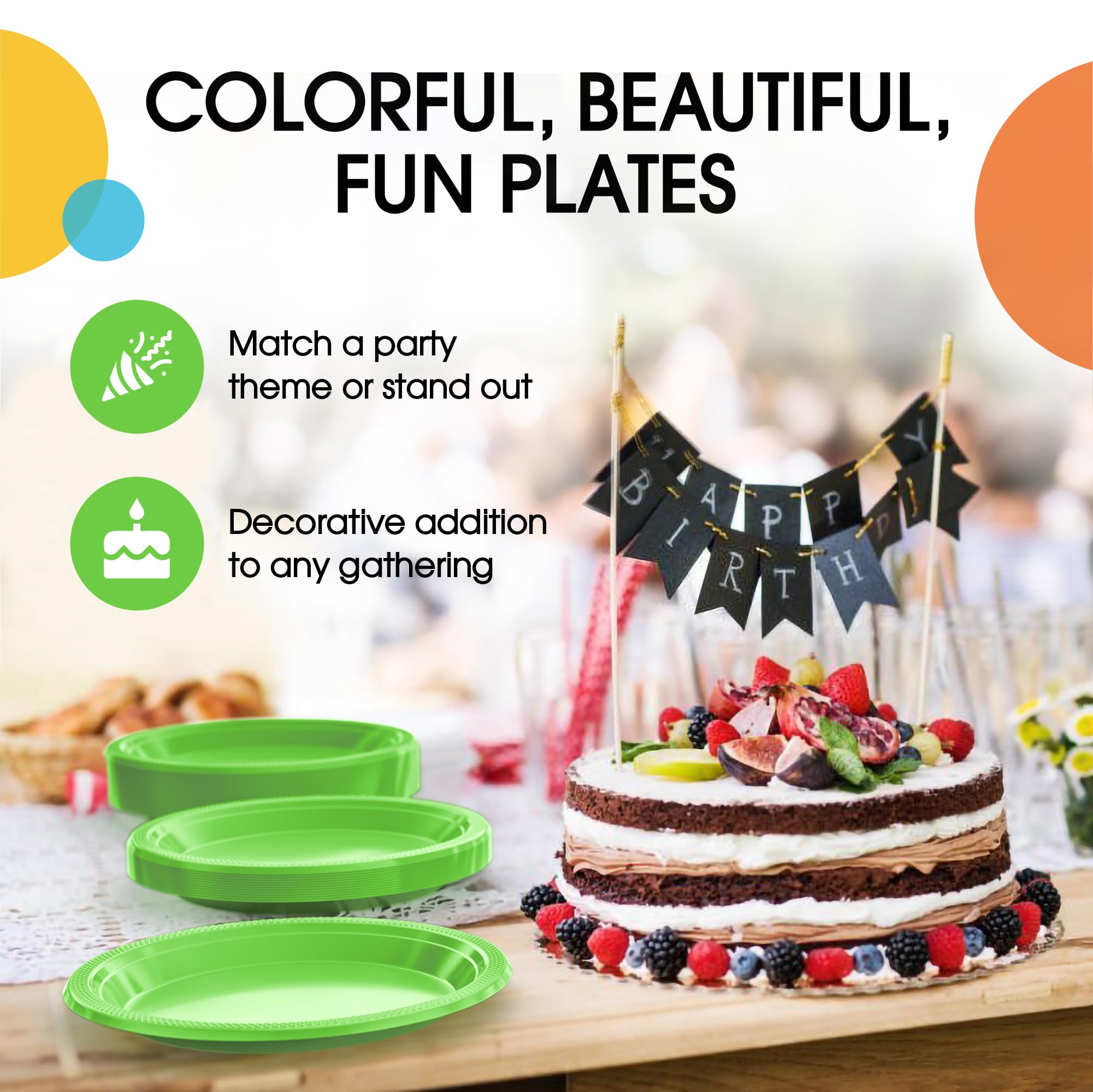 Exquisite Lime Green Plastic Plates For Party 7 Lime Green Disposable Plates For Party Supplies 100 Pcs Disposable Dinner Plat