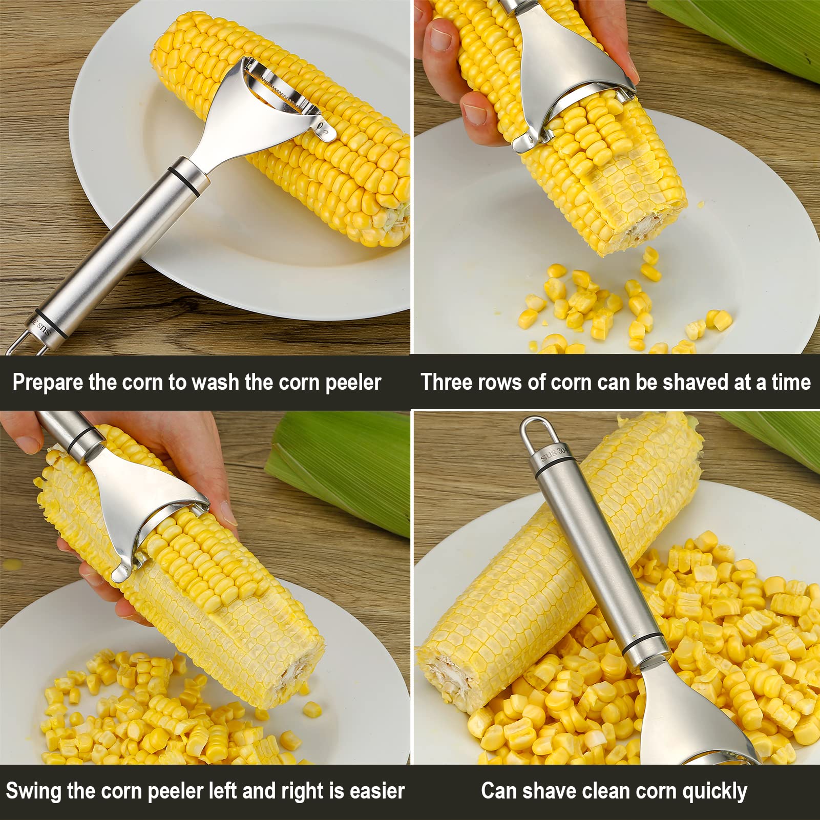 Corn Peeler Stainless Stee Corn Cob Stripper Tool Corn Thresher from the Cob  Removes Corn Kernels From Corn Cobs In Seconds  Kitchen Gadget