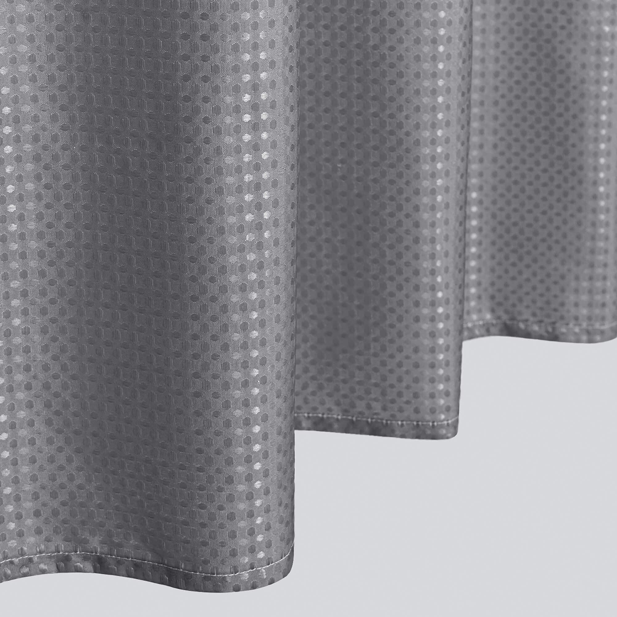Mrs.Naturall Grey and White Ombre Shower Curtain, 70"W x 72"L, Washable Cloth Fabric, Model MN-YL-JYDS-Gray