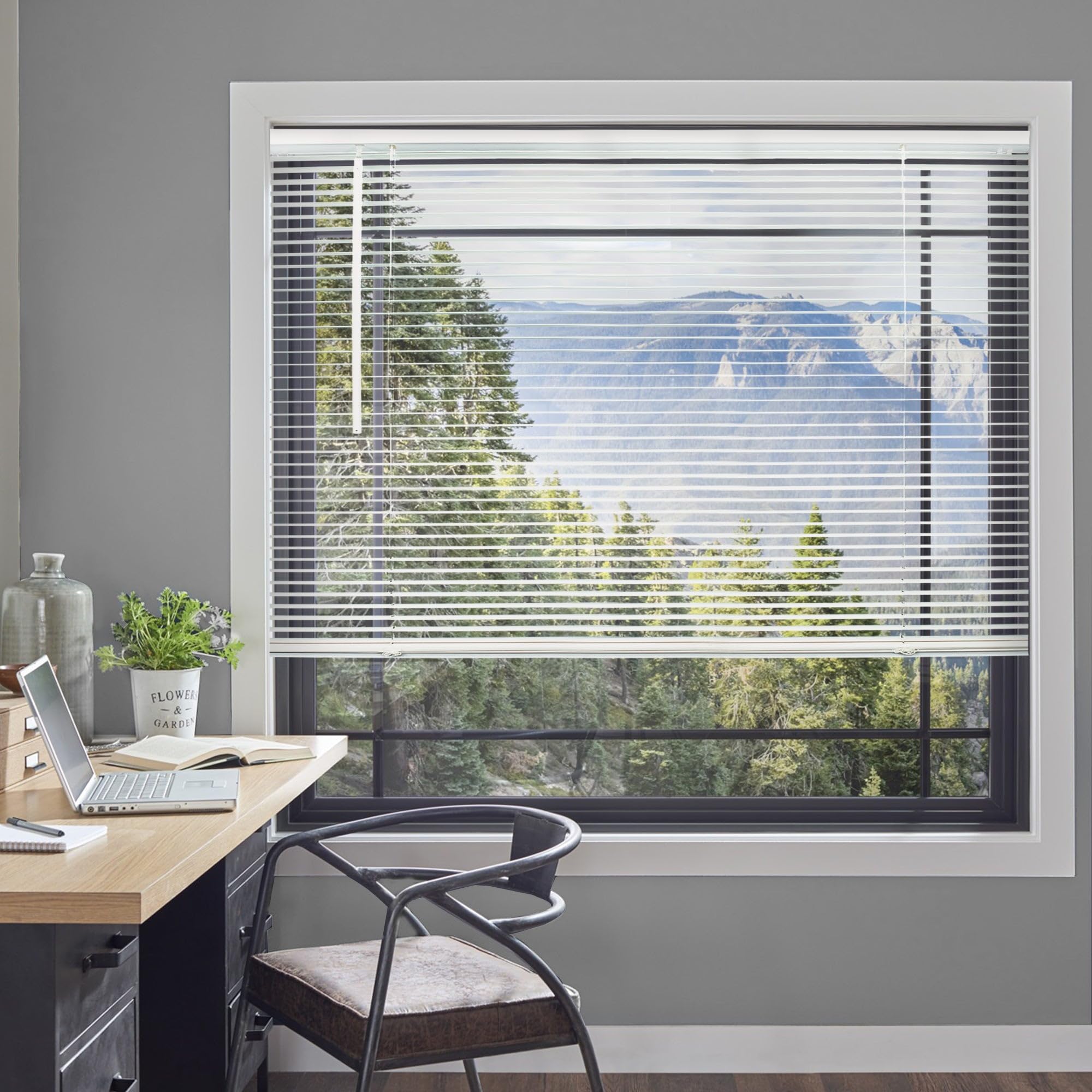 CHICOLOGY Mini Blinds for Indoor Windows - 52 W X 60 H, White Horizontal Vinyl Blinds | Cordless | Easy to Install | Sleek Low-P