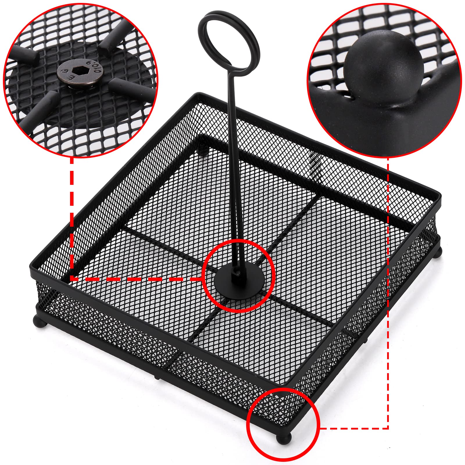 Lyellfe Set Of 2 Metal Condiment Caddy, Square Table Caddy Collection With Number Card Holder, Black Tabletop Seasoning Spice Or