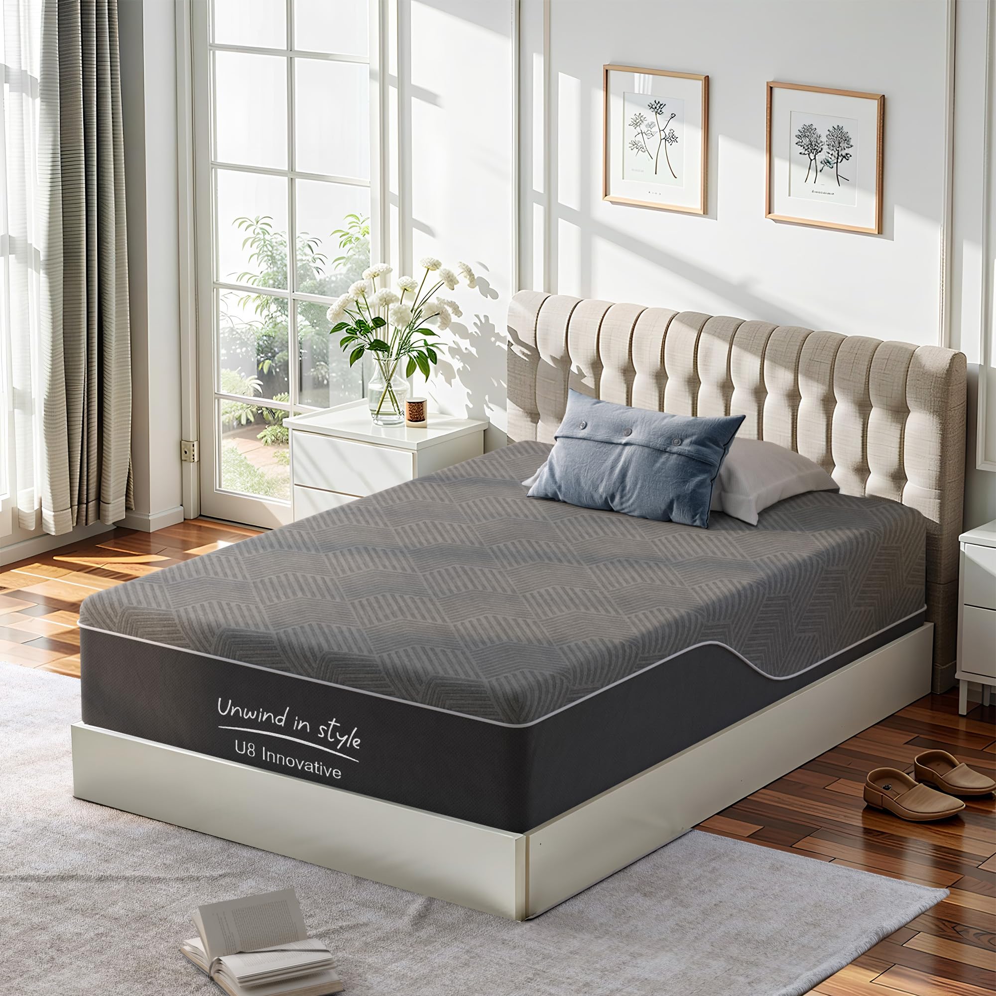 Schow Life 12 Inch Twin Mattress Multi-Layer Memory Foam Mattress - Medium Firmness With Bamboo Charcoal & Green Tea Infusion