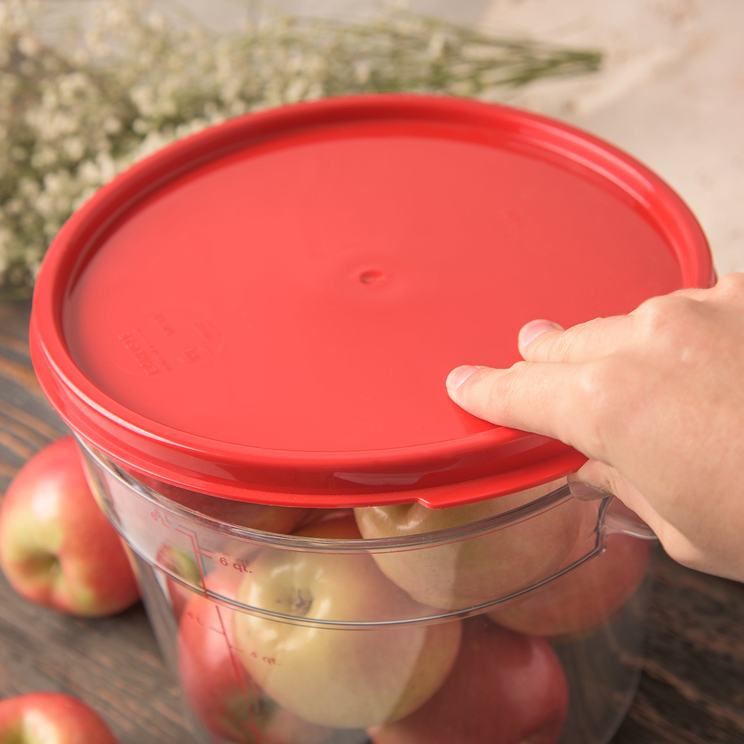 Carlisle Foodservice Products Storplus Round Food Storage Container Lid With Stackable Design For Catering, Buffets, Restaurants